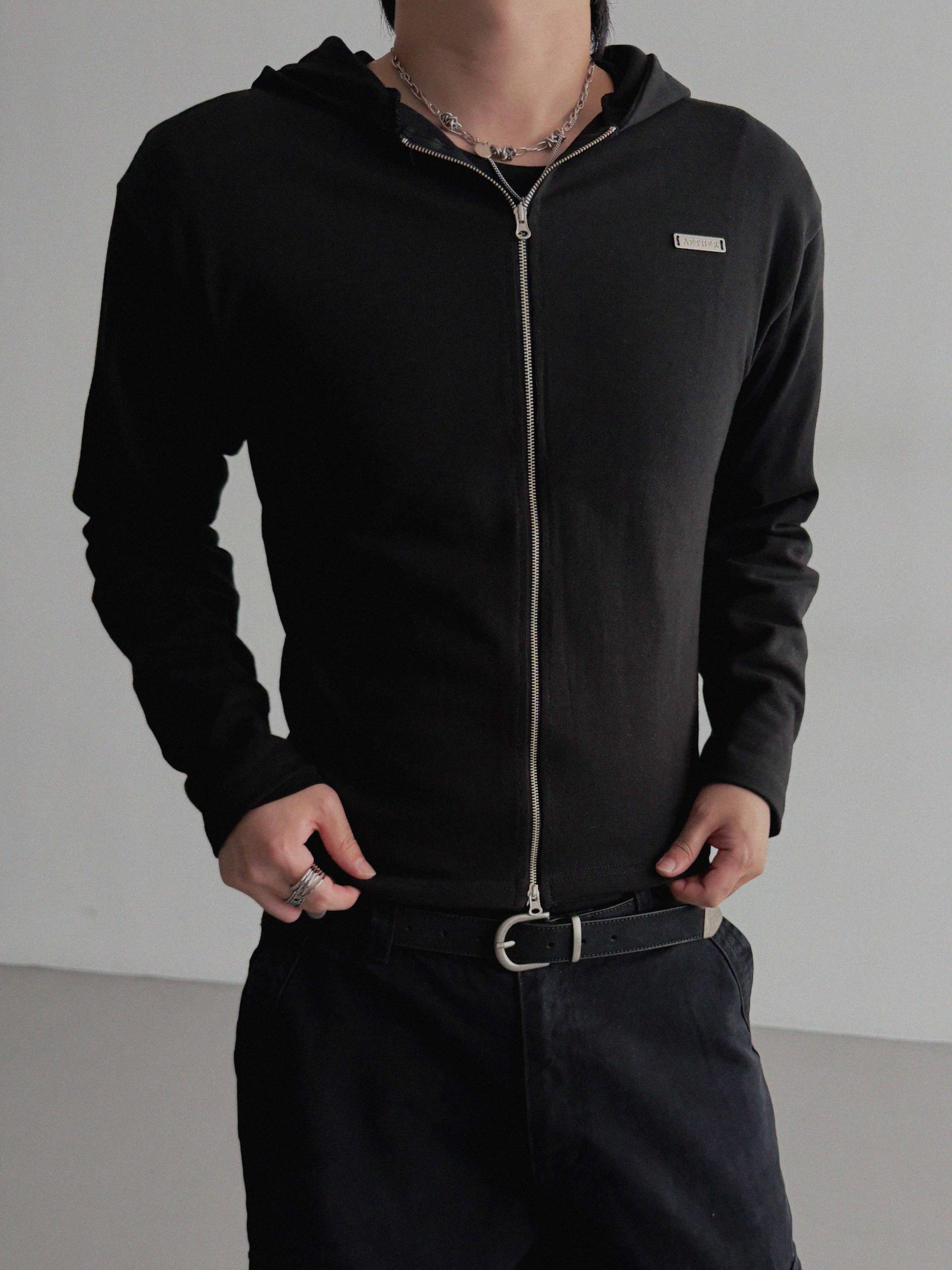 Aether pendant slim hood zip-up