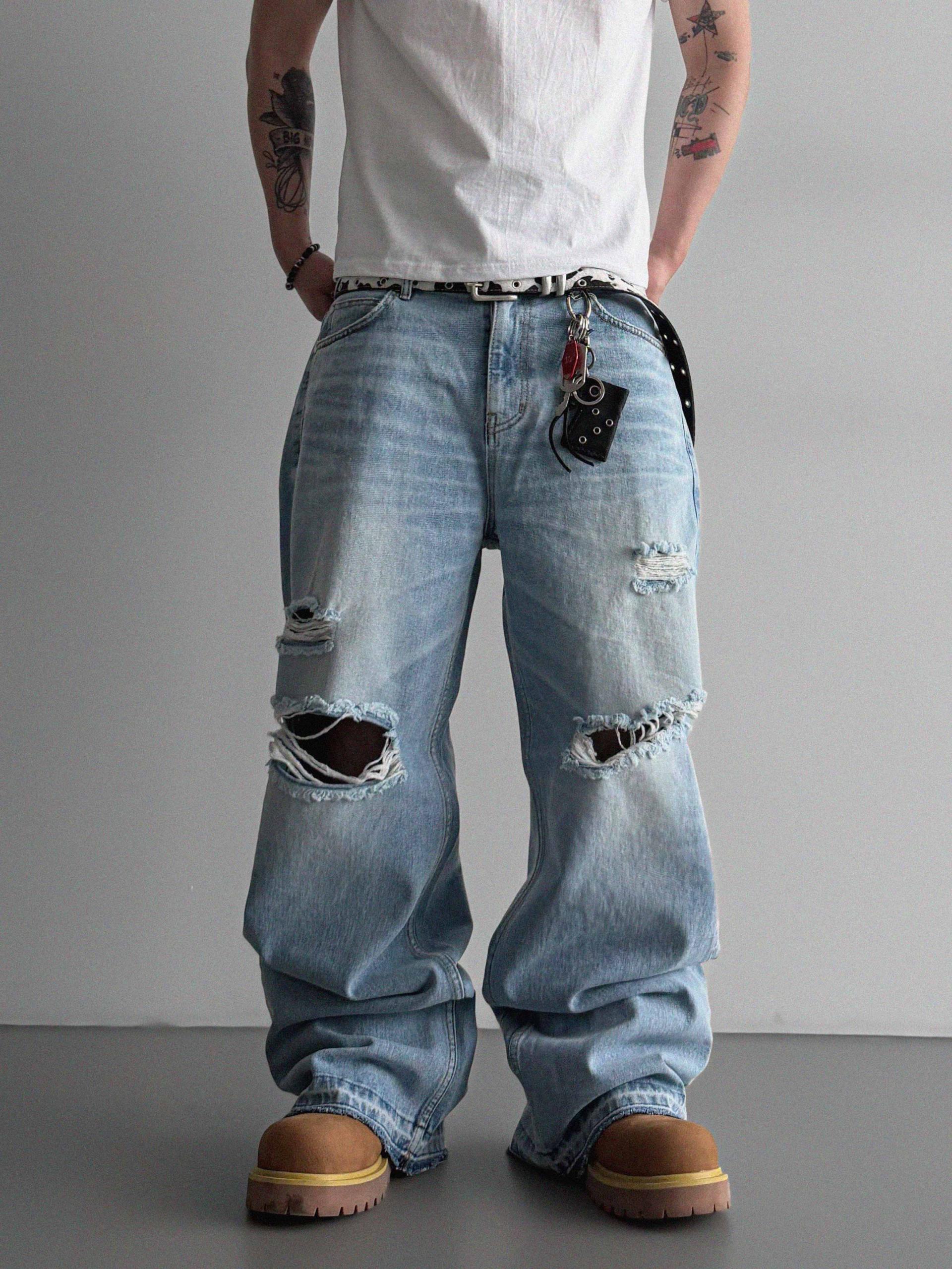 Charlene destroyed ice jeans