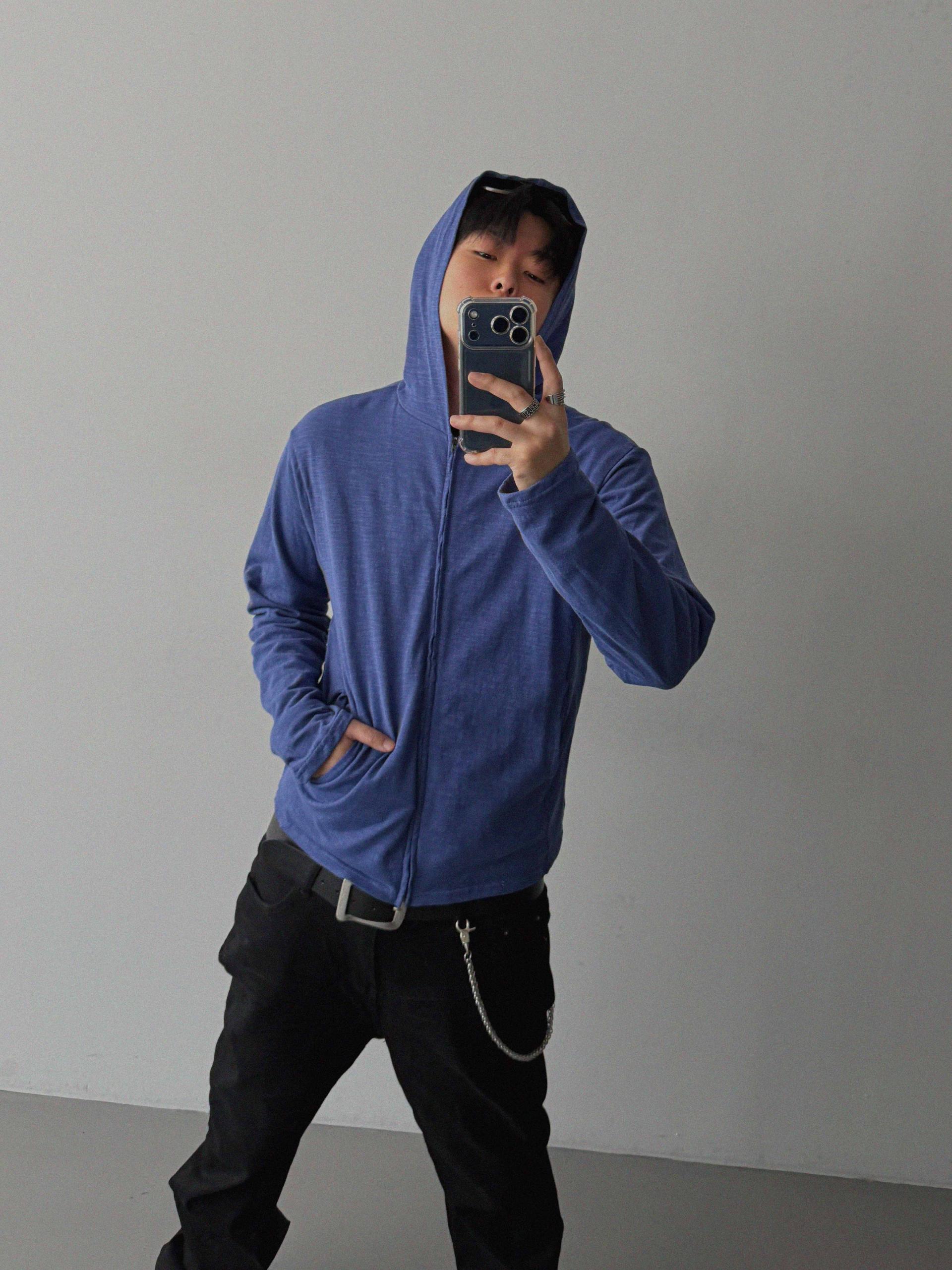 Heize crop hood zip-up