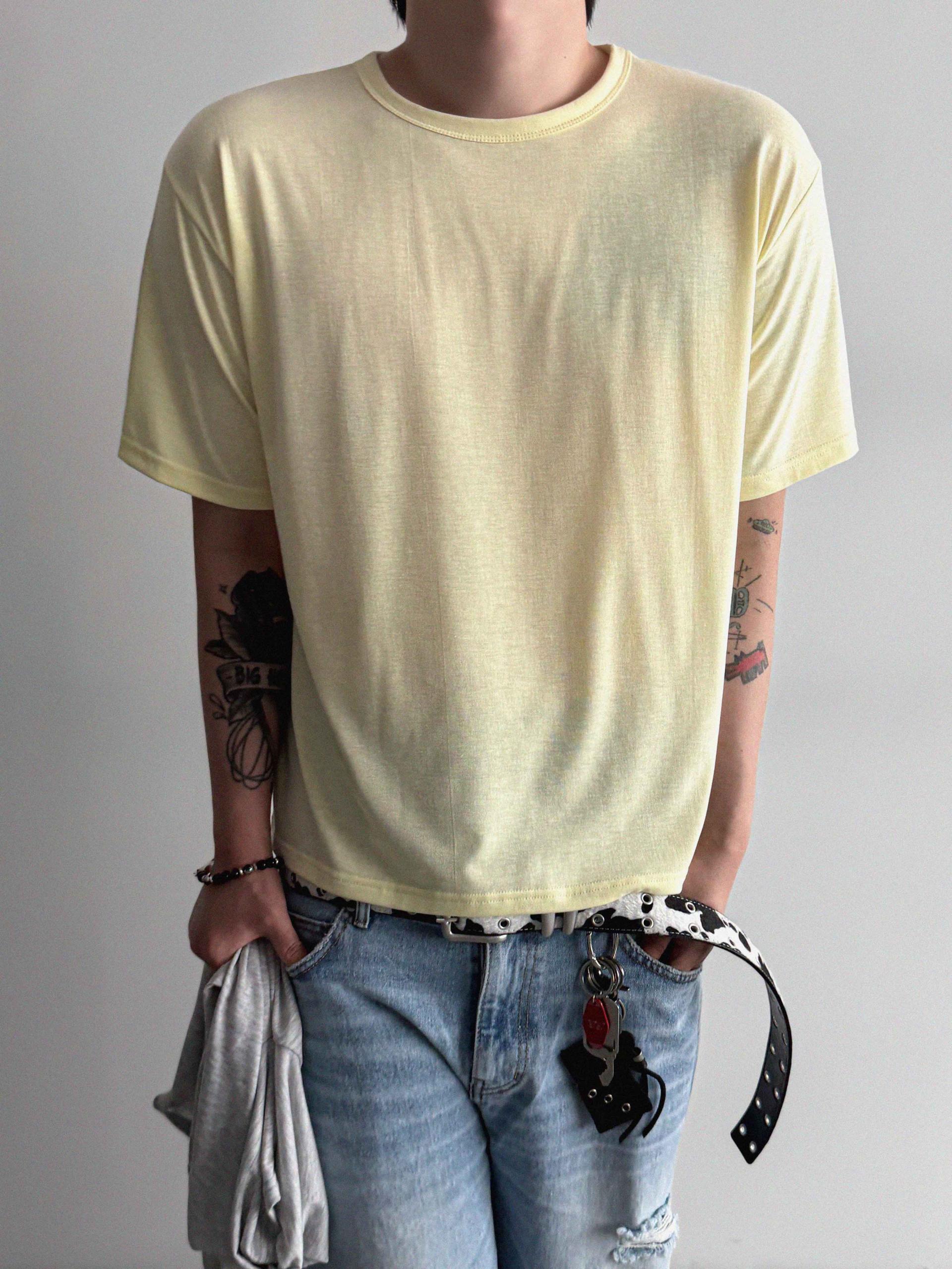 Silk layered crop half t