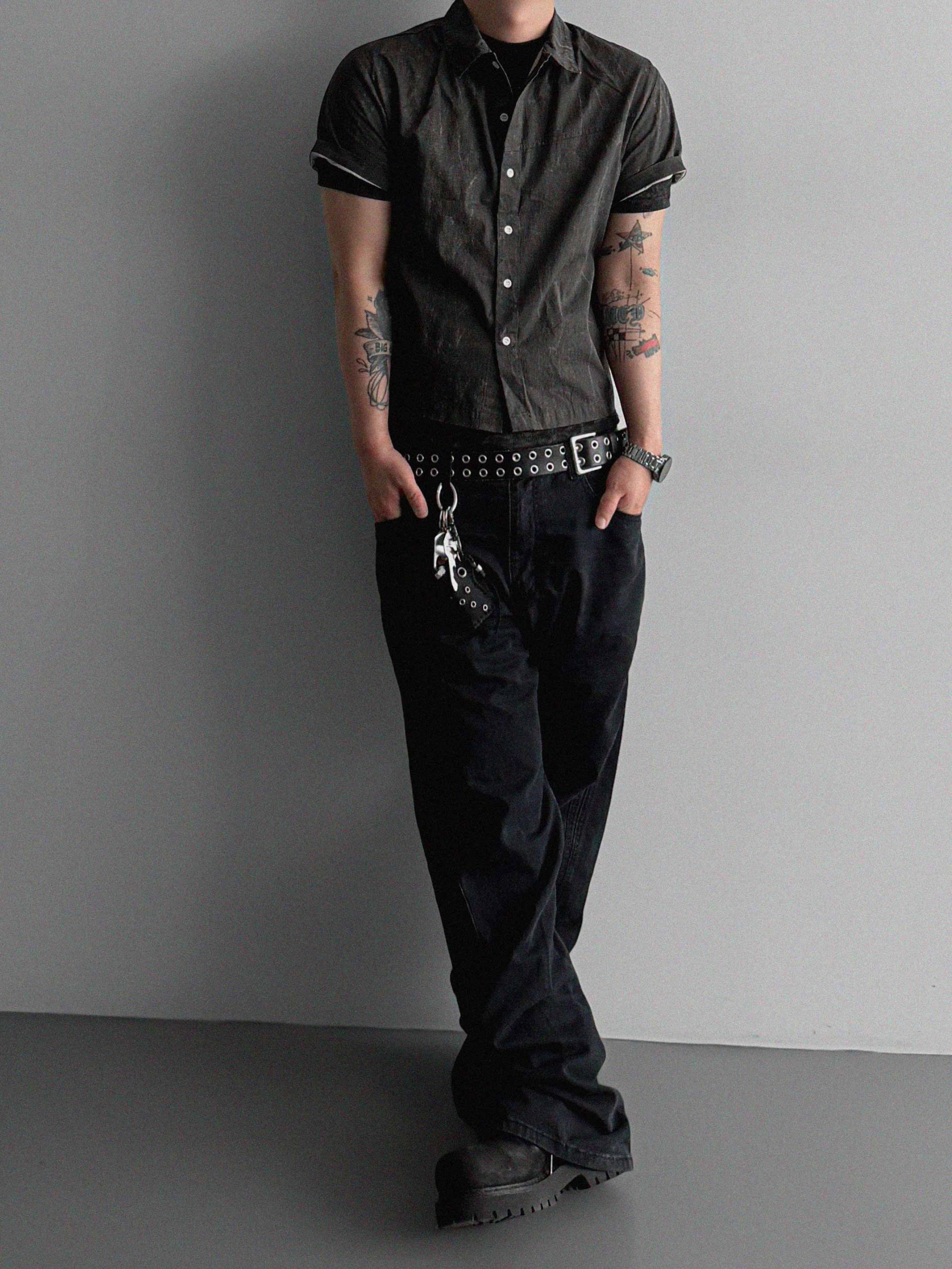 Vintage crop half shirt