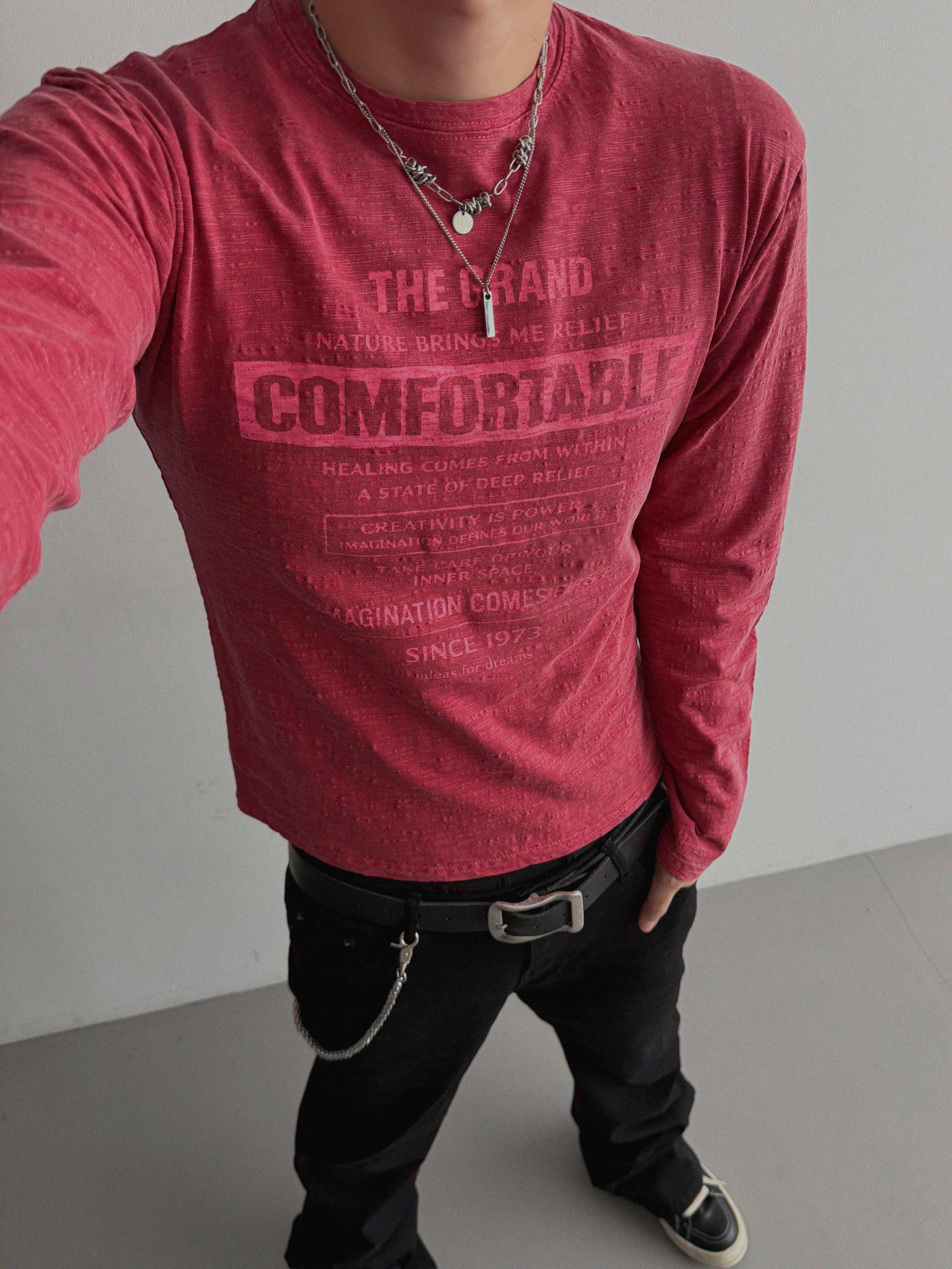 Comfort pigment slub slim t