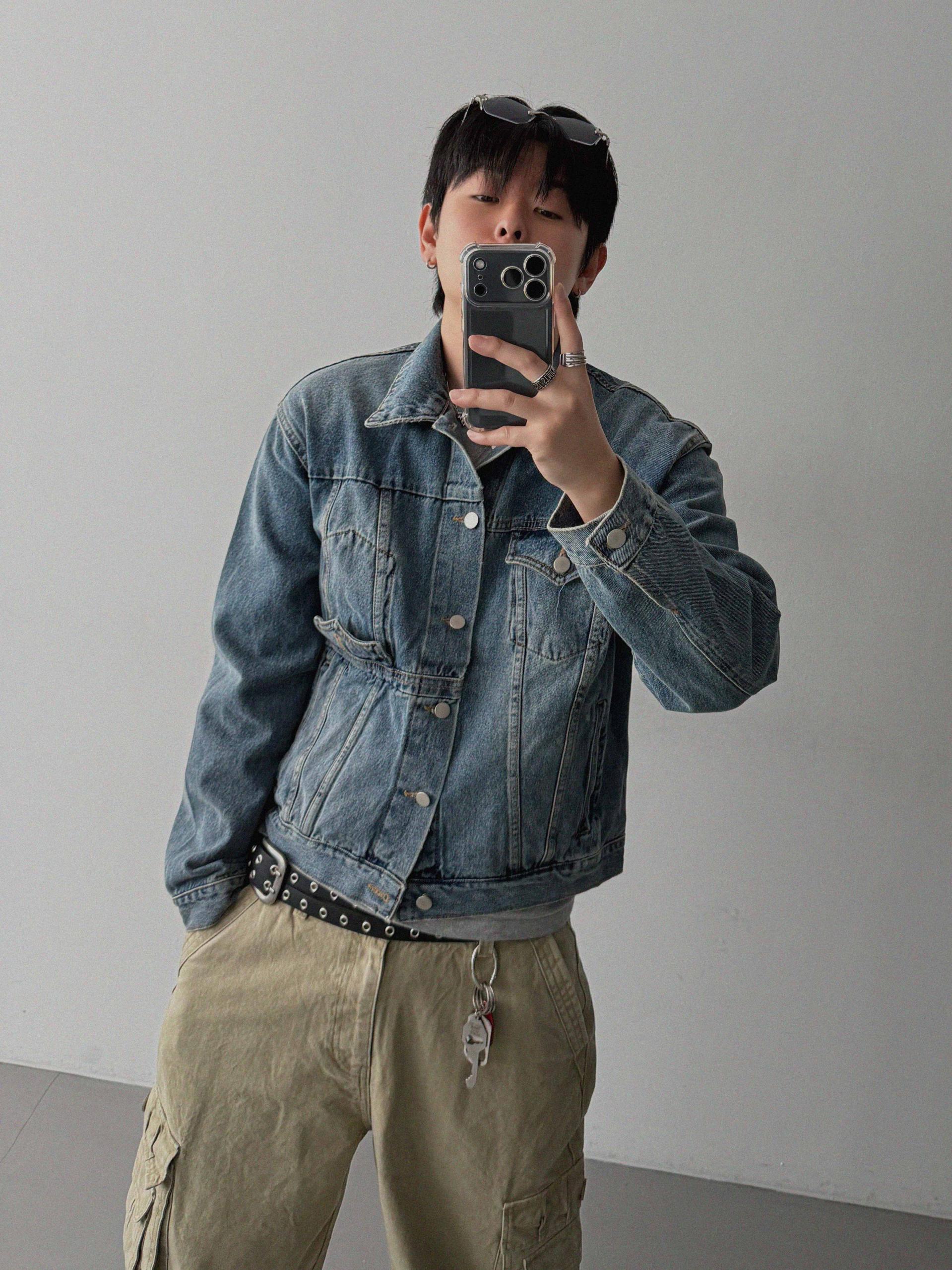 Ampty dyeing wide cargo pants