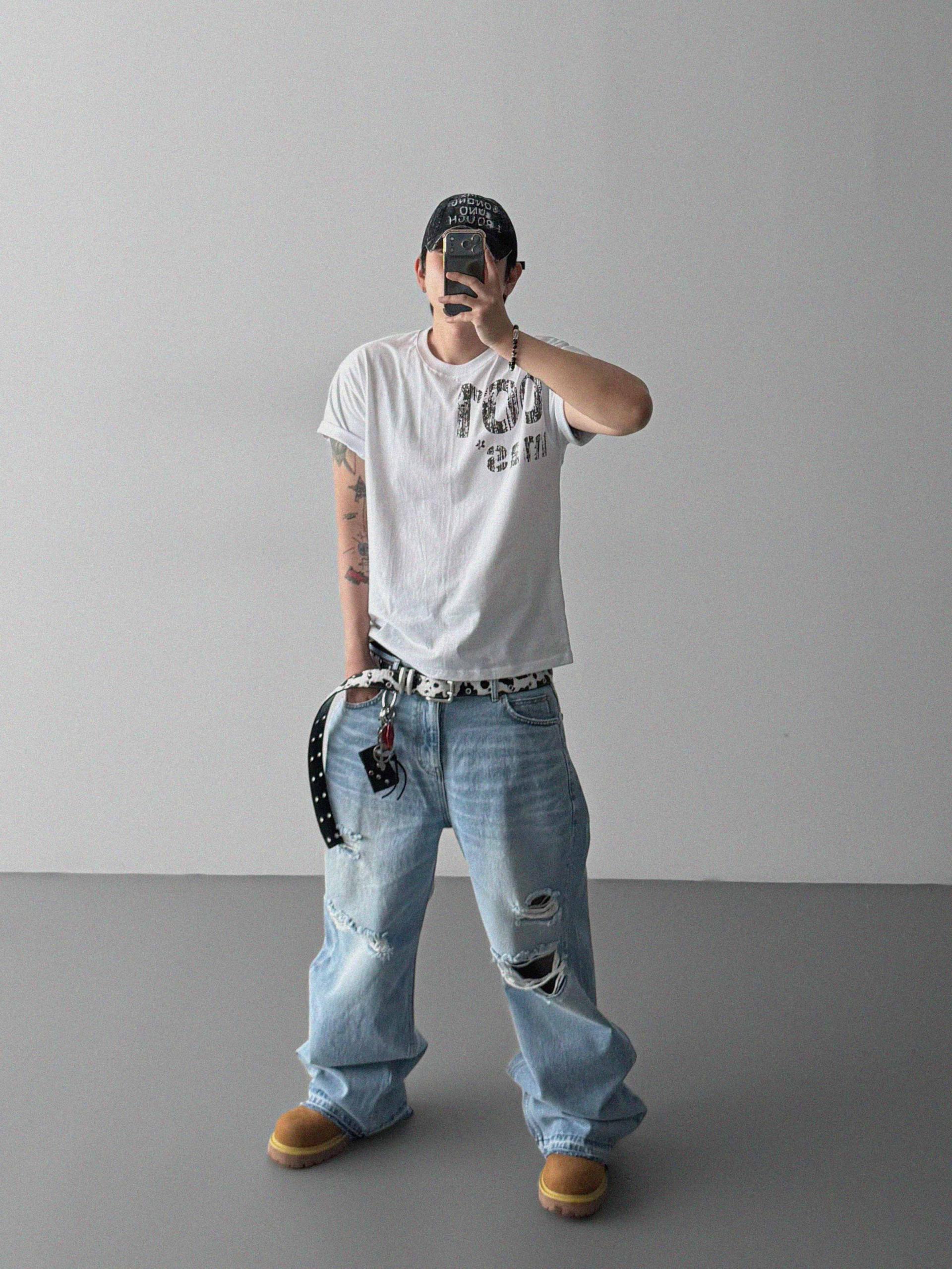 Charlene destroyed ice jeans