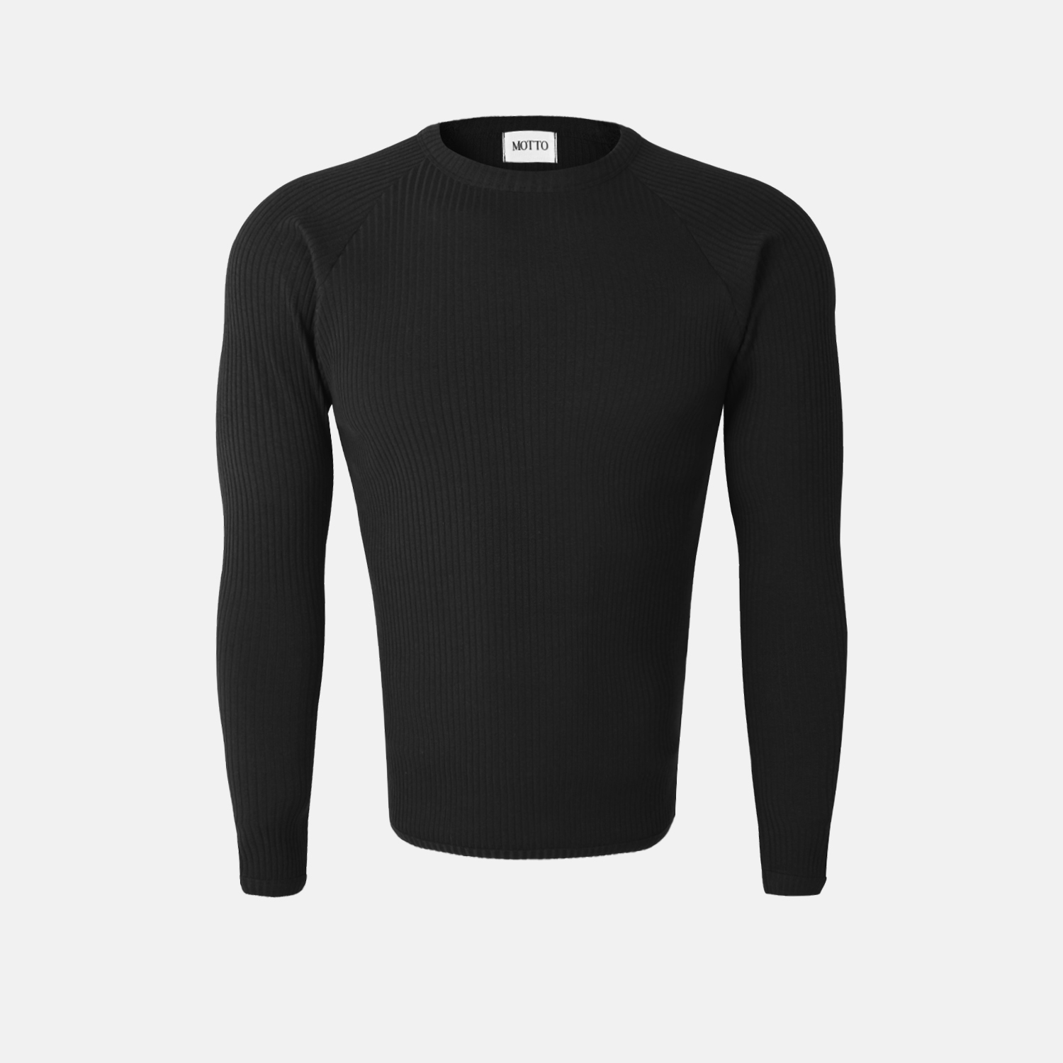 Solid ribbed raglan muscle t