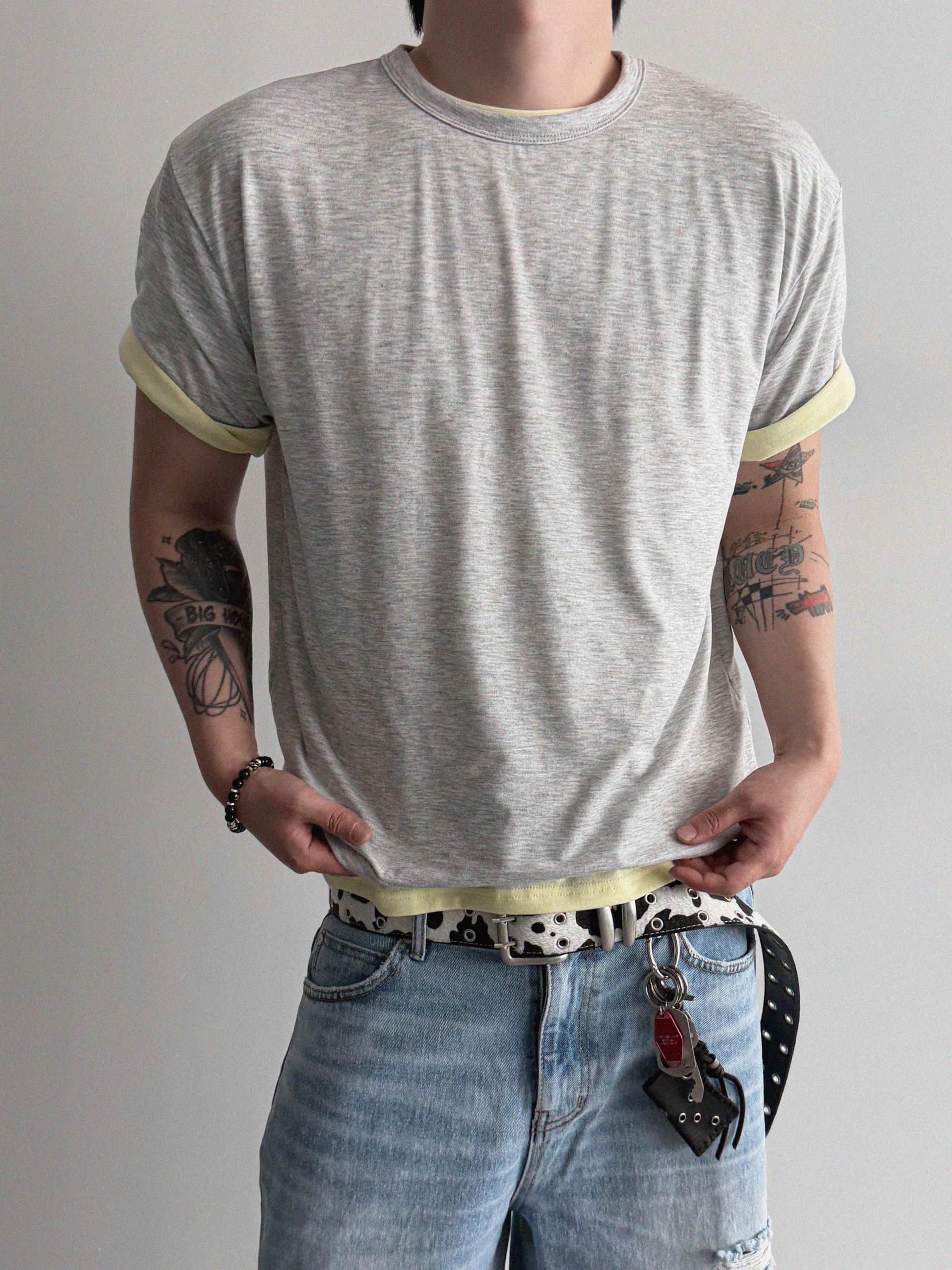 Silk layered crop half t