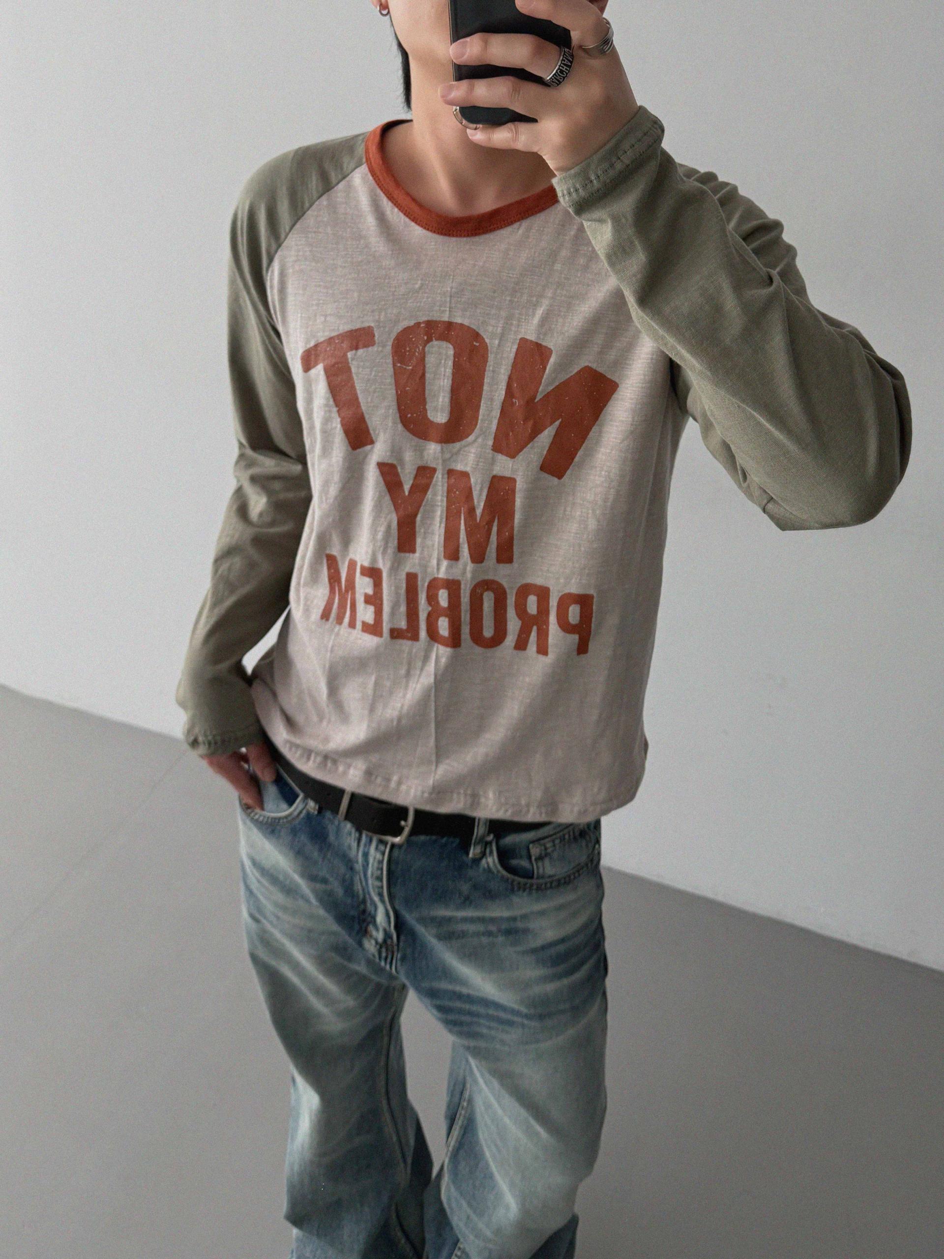 Not raglan ringer crop t