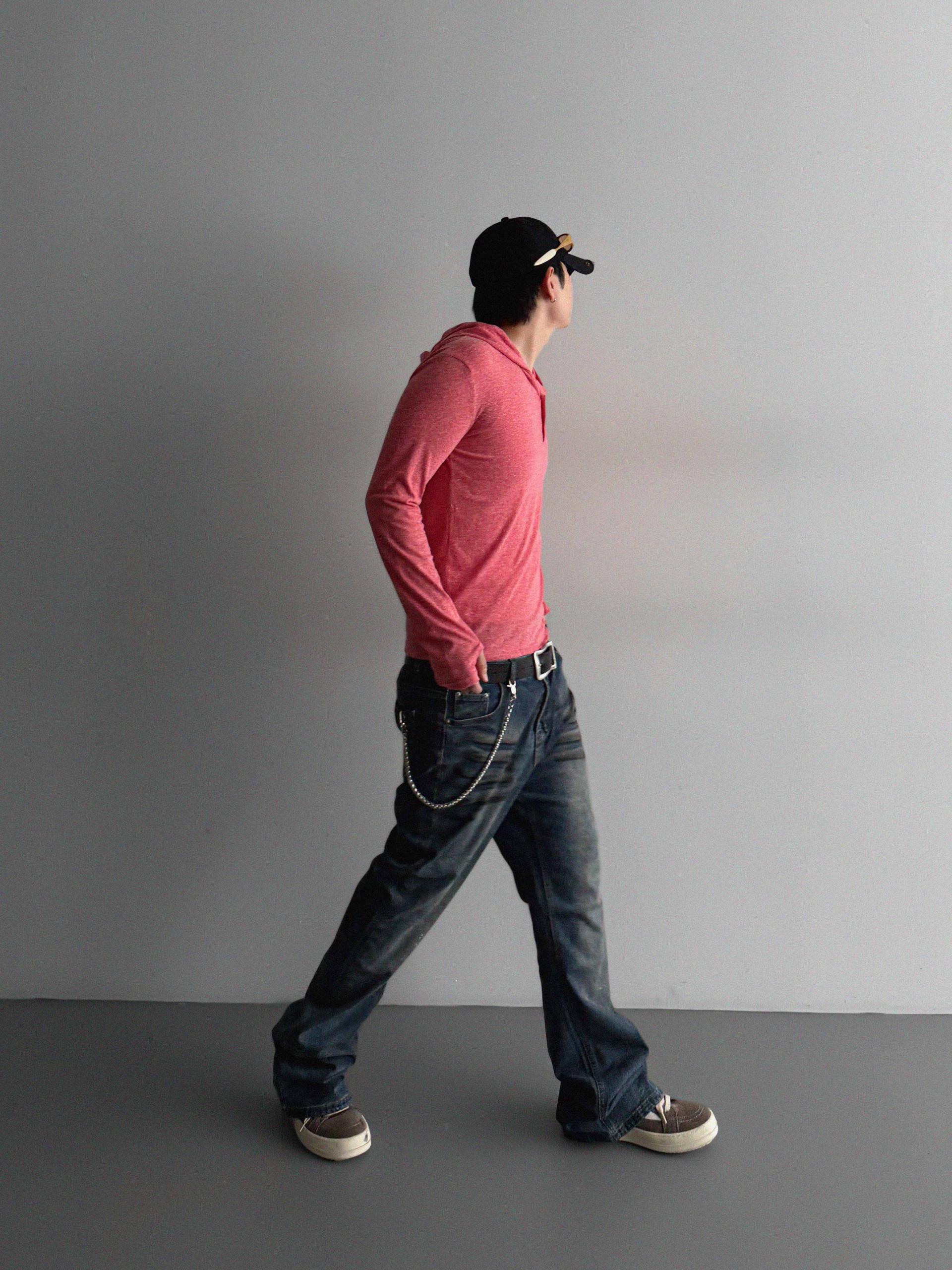 Dirty washed sagging flare jeans