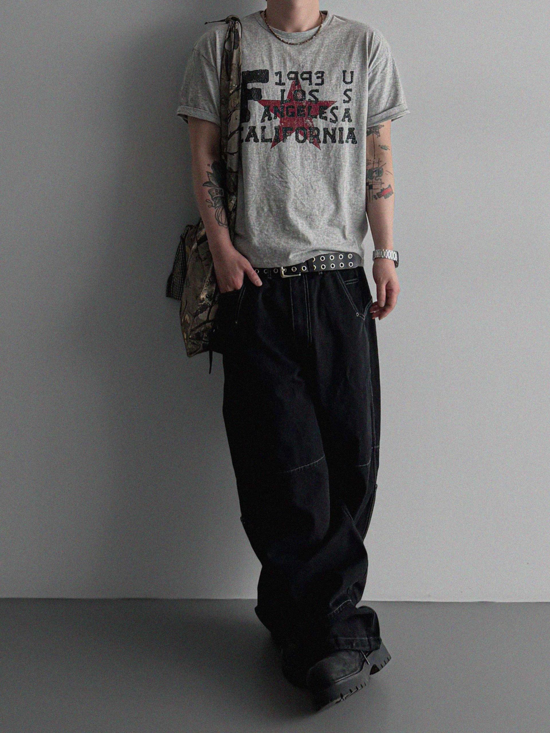 Retro star crop half t