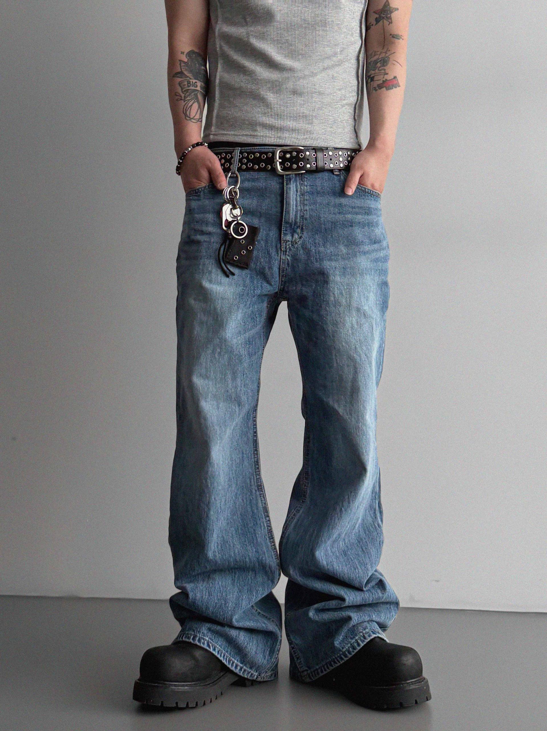 Graysh blue flared jeans
