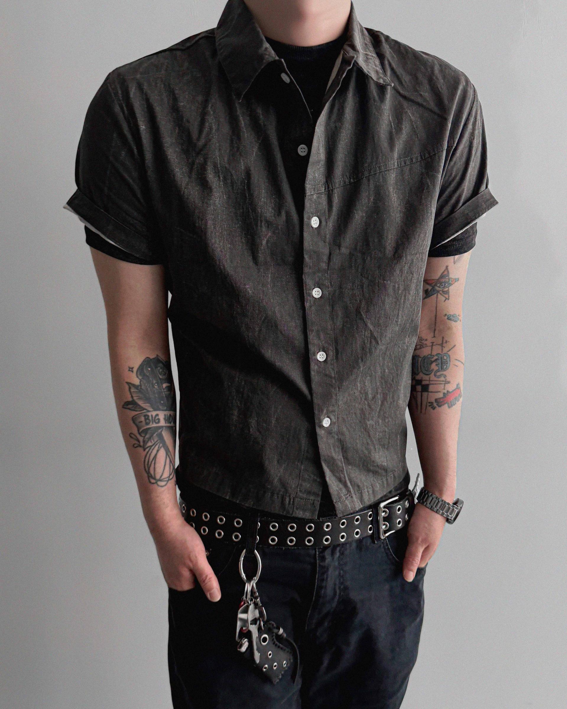 Vintage crop half shirt