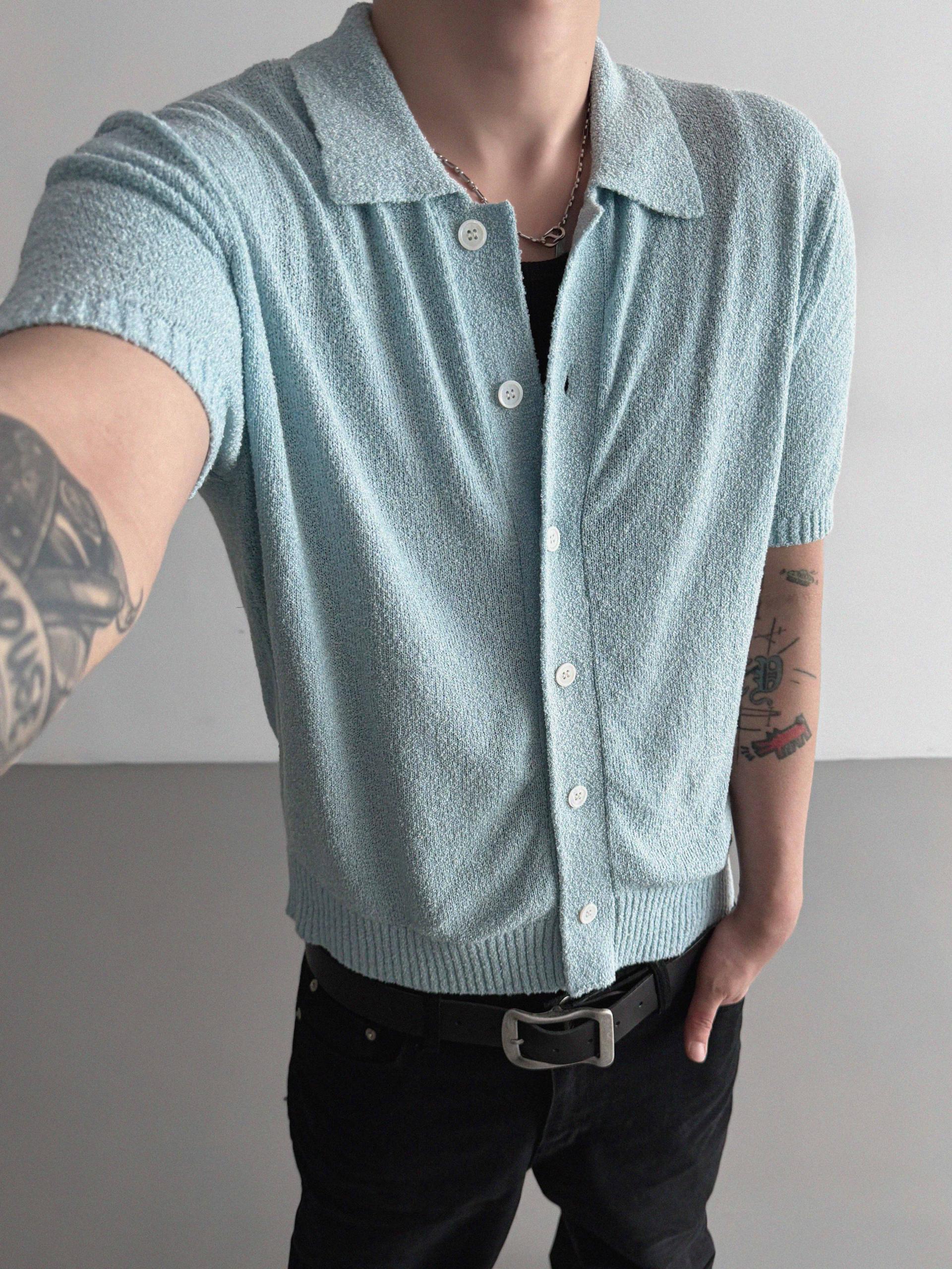 Boksaci boucle half cardigan