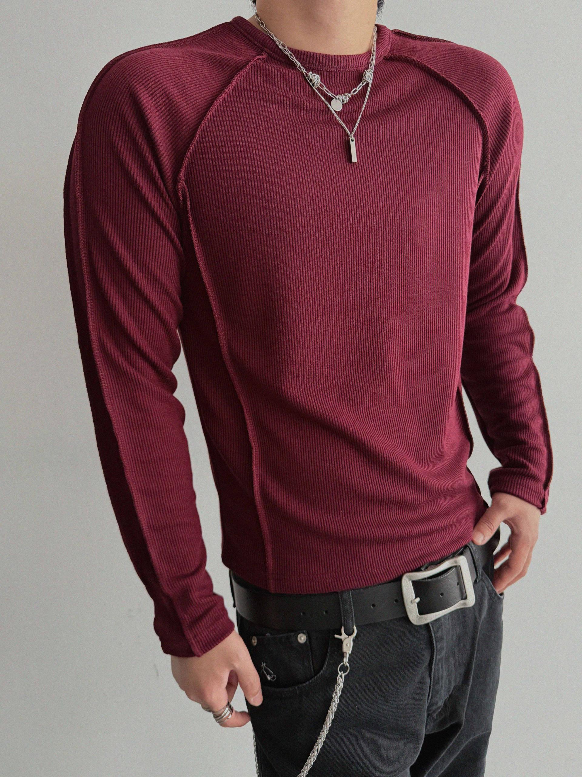 Outside Incision ribbed slim t