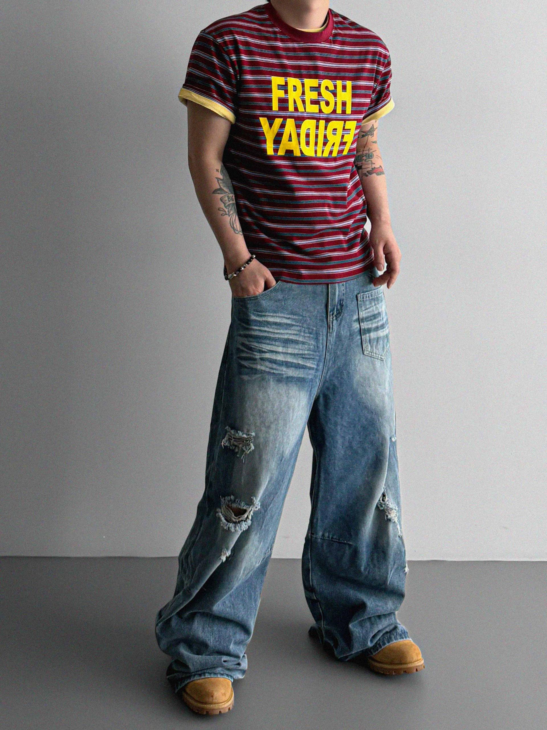 Fresh stripe half t