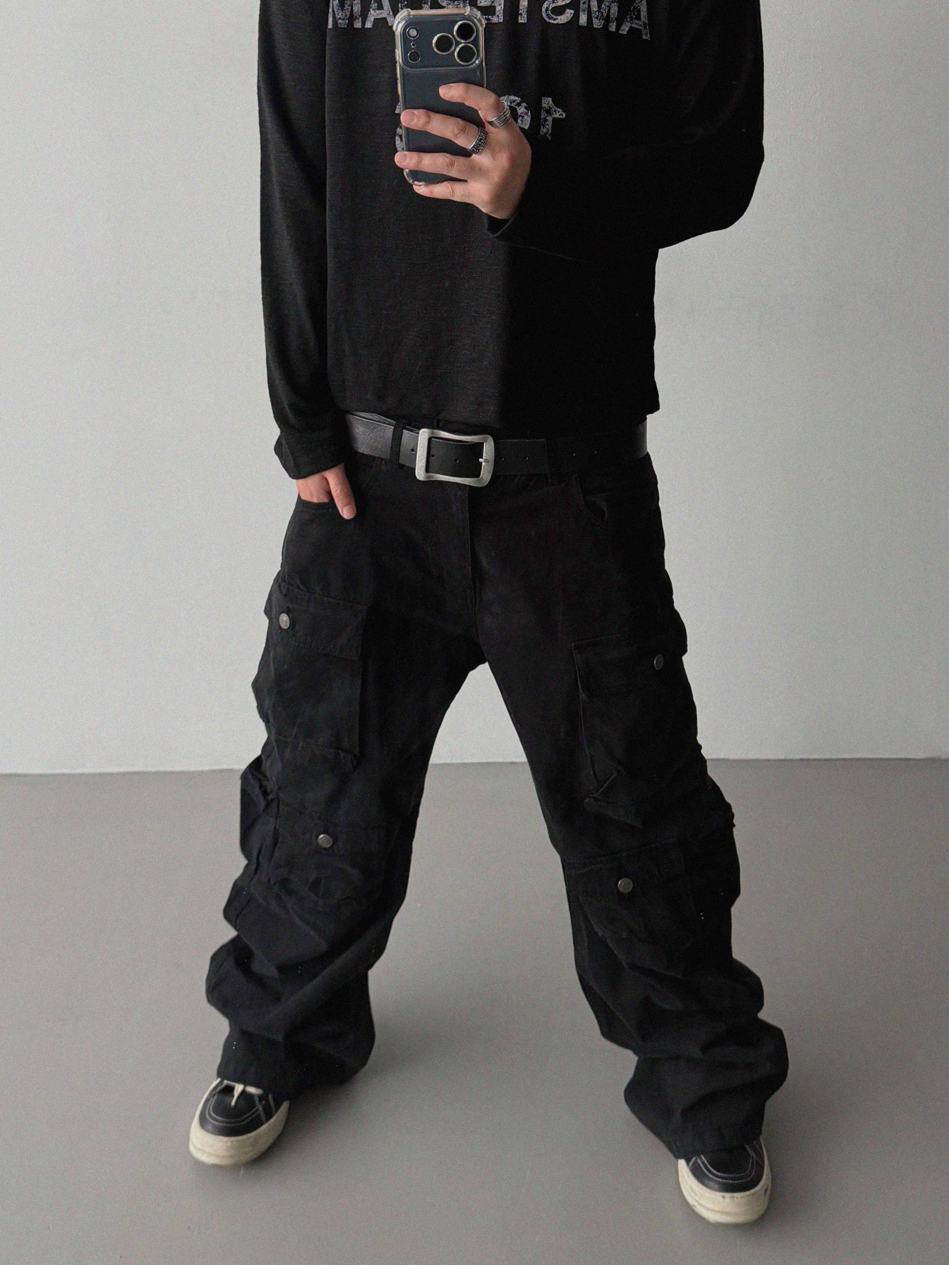 Block cargo wide pants