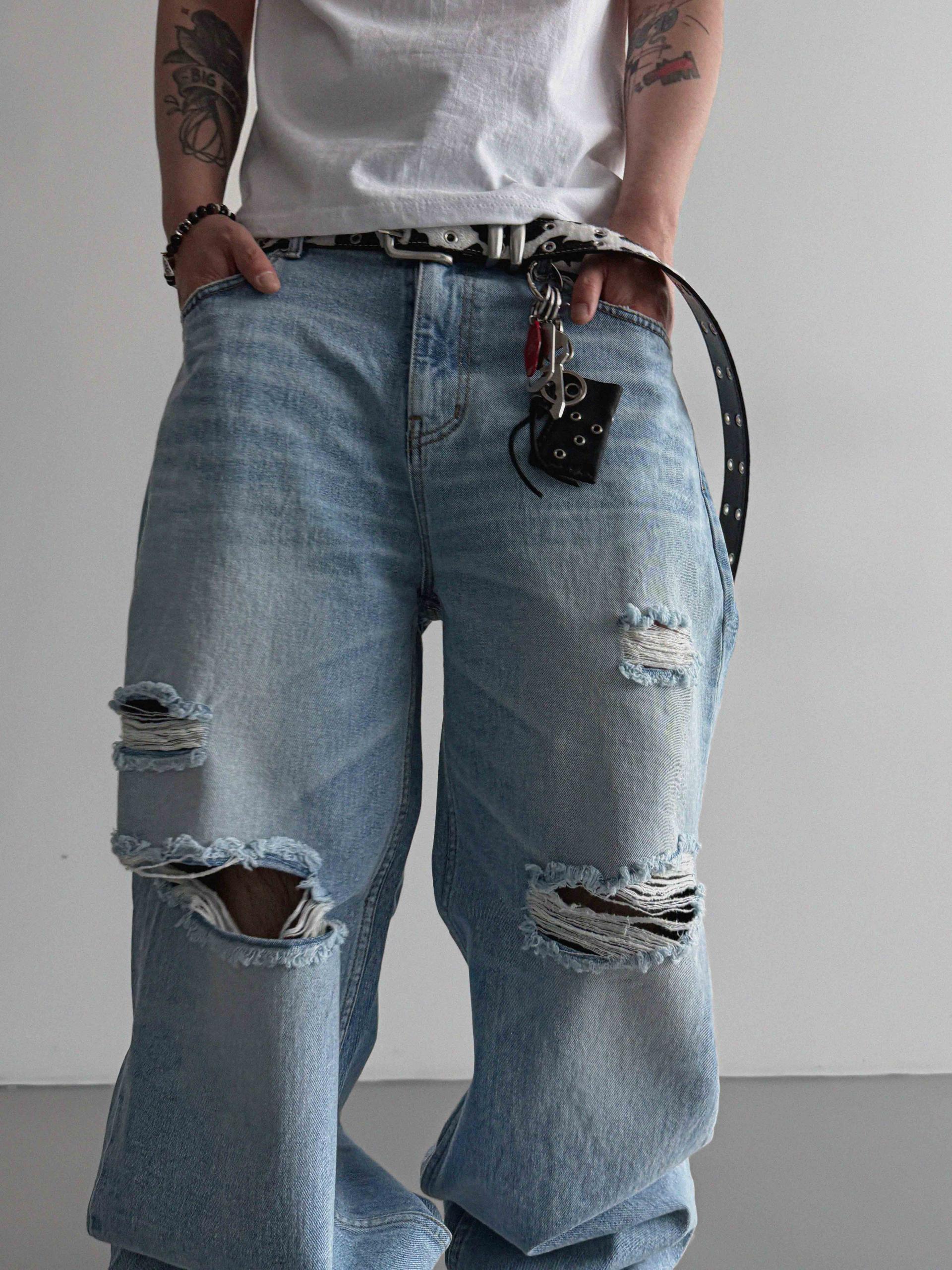 Charlene destroyed ice jeans