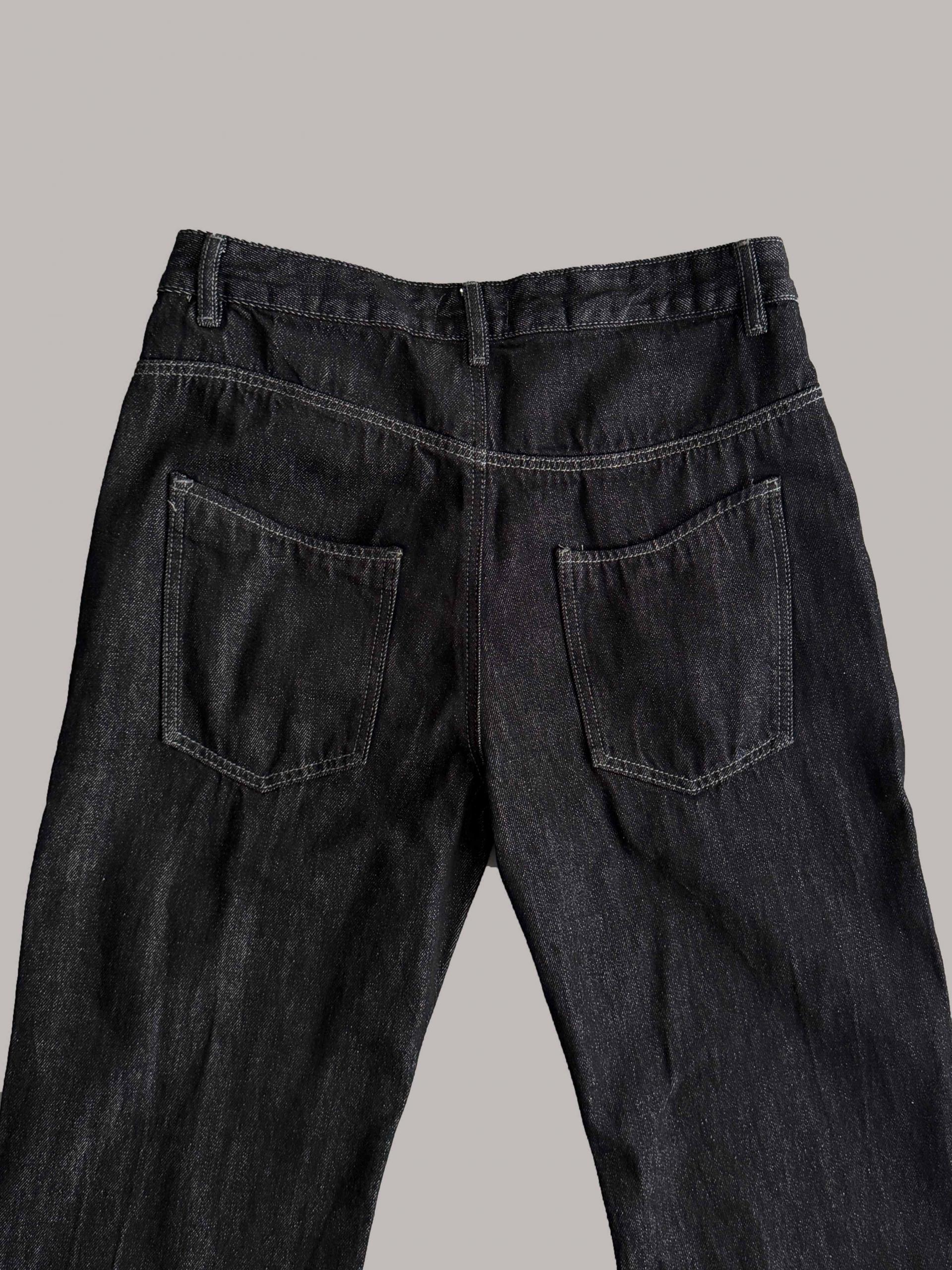 Embossed non-faded denim pants