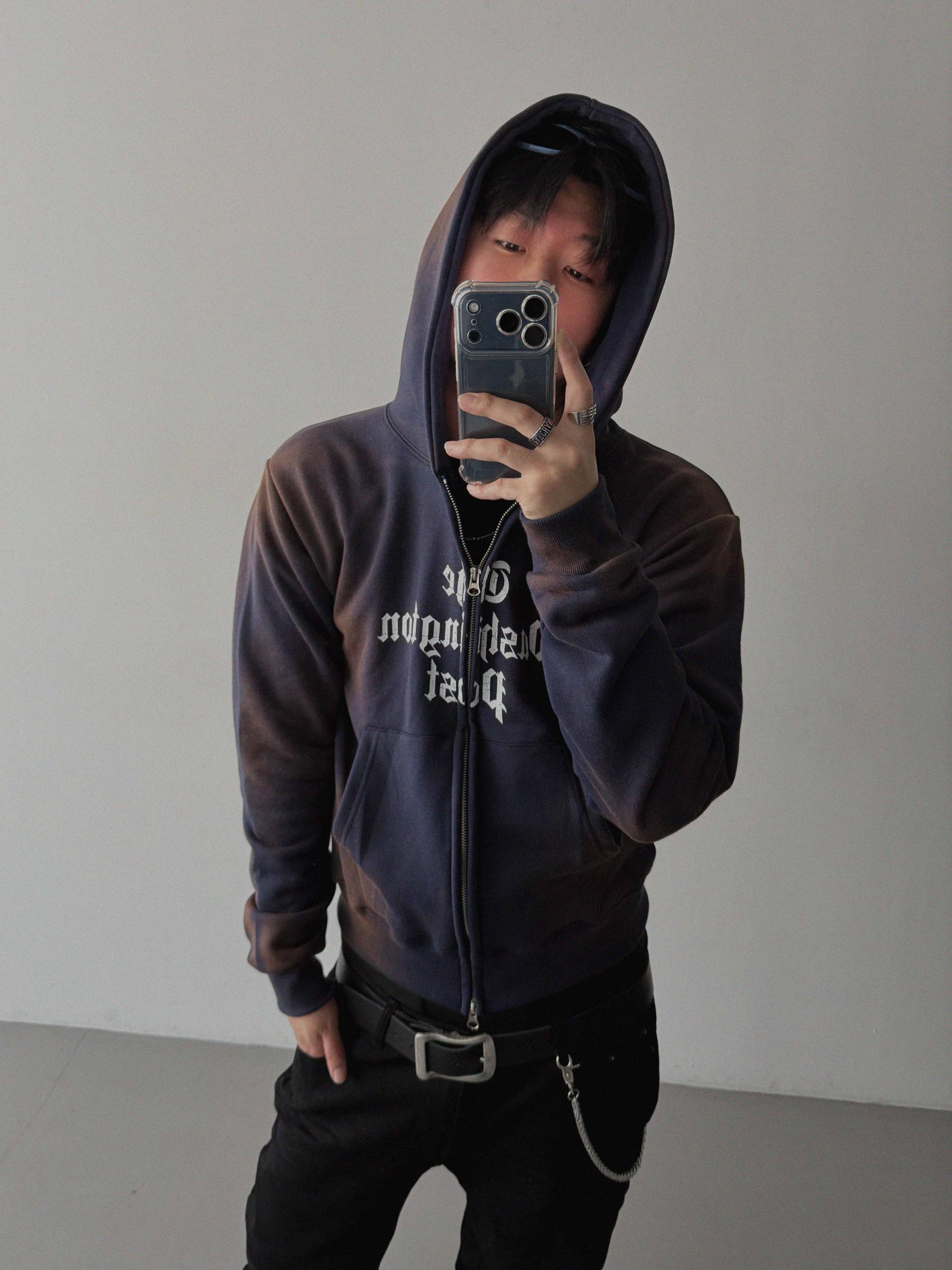 Washington crop hoodie zip-up