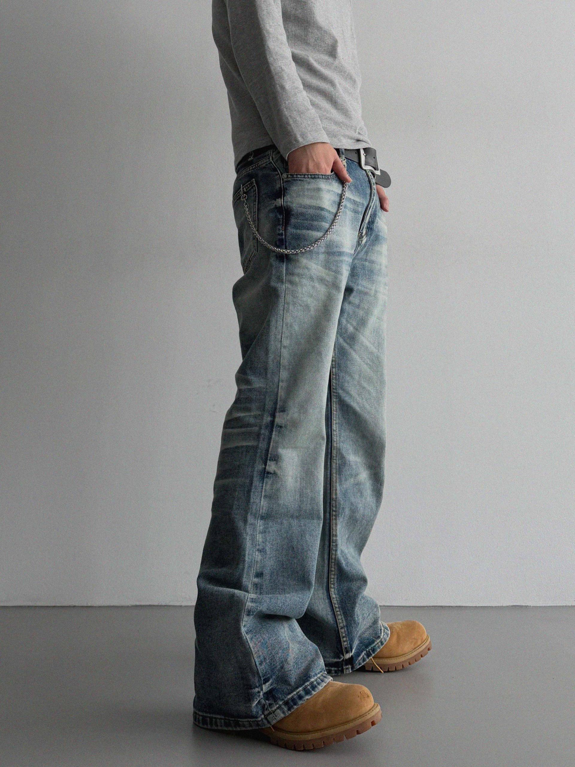 Mobe sand flare denim pants