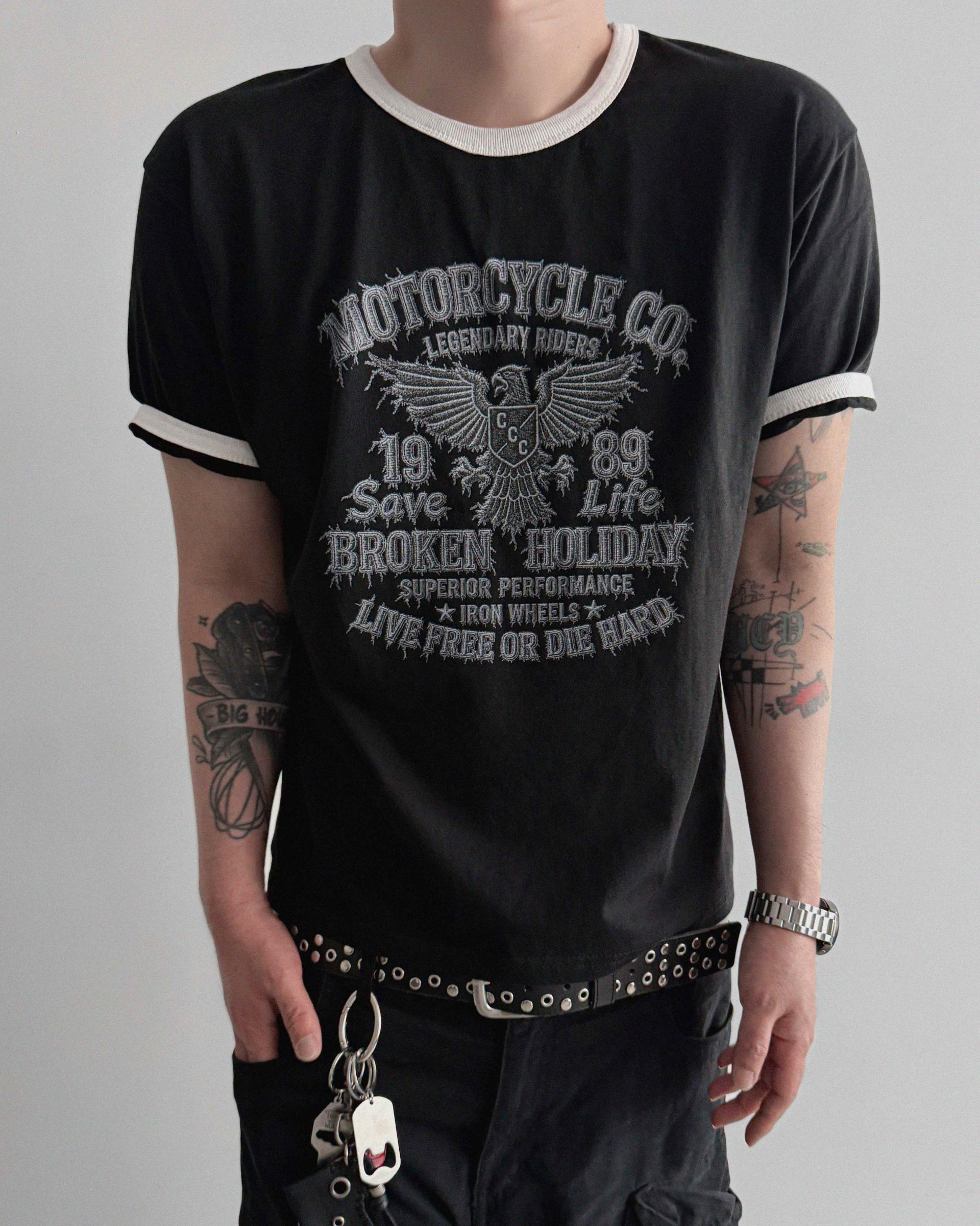 Moto ringer crop half t