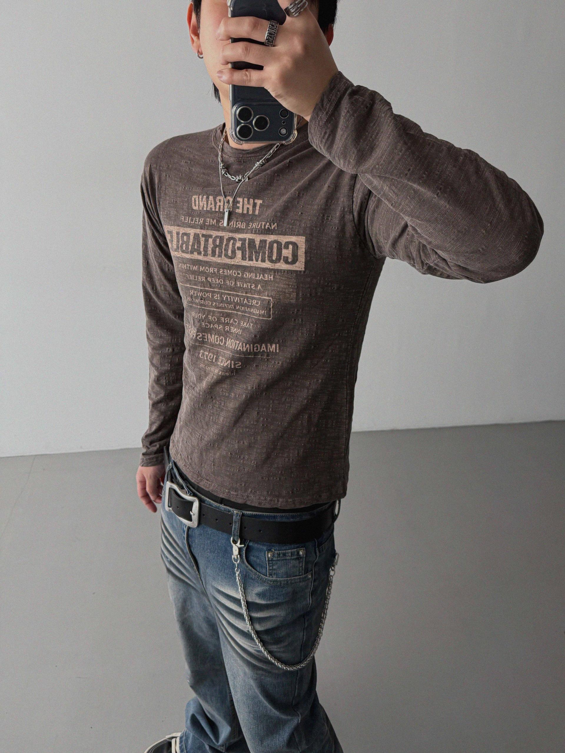 Comfort pigment slub slim t