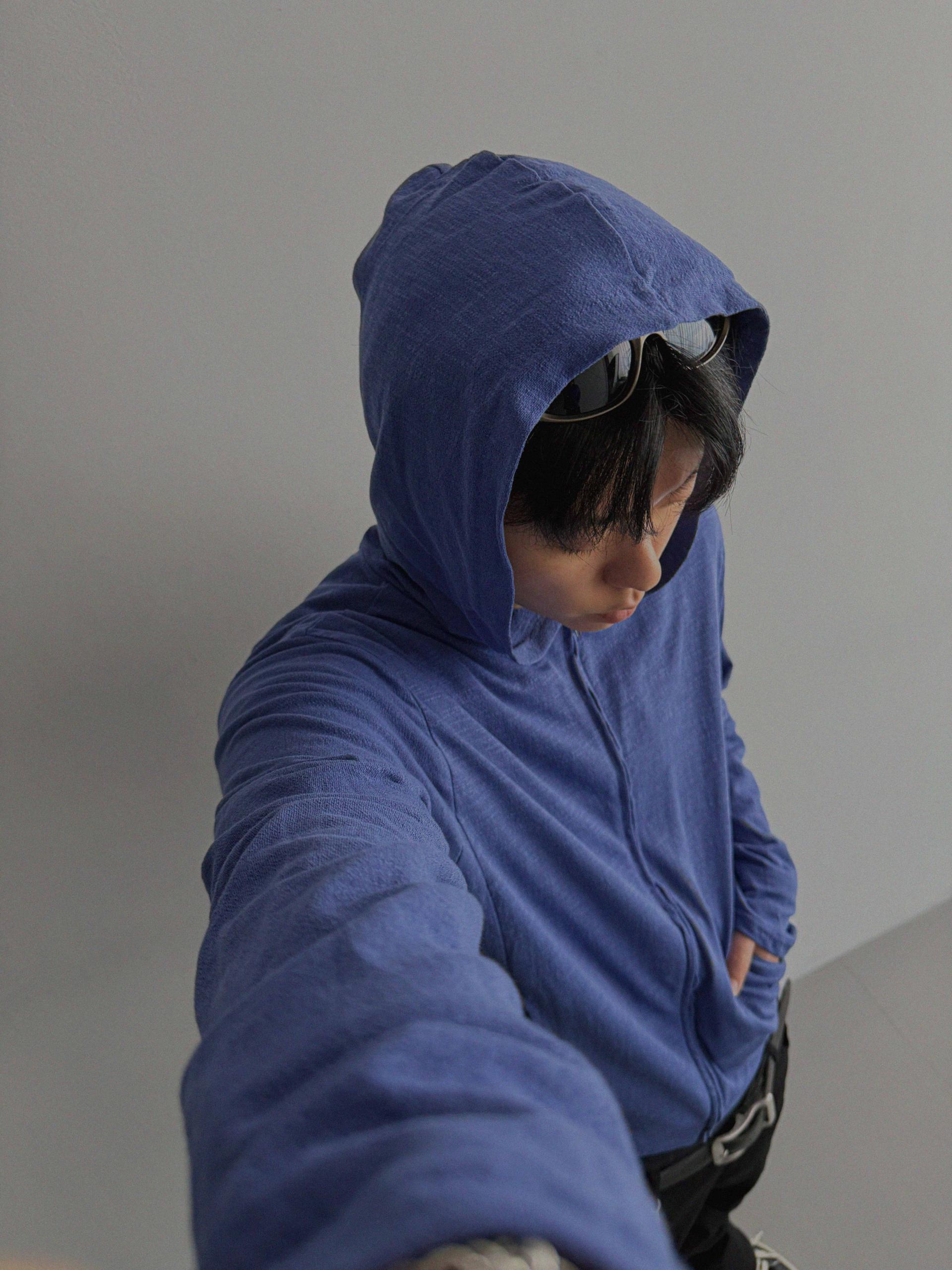 Heize crop hood zip-up
