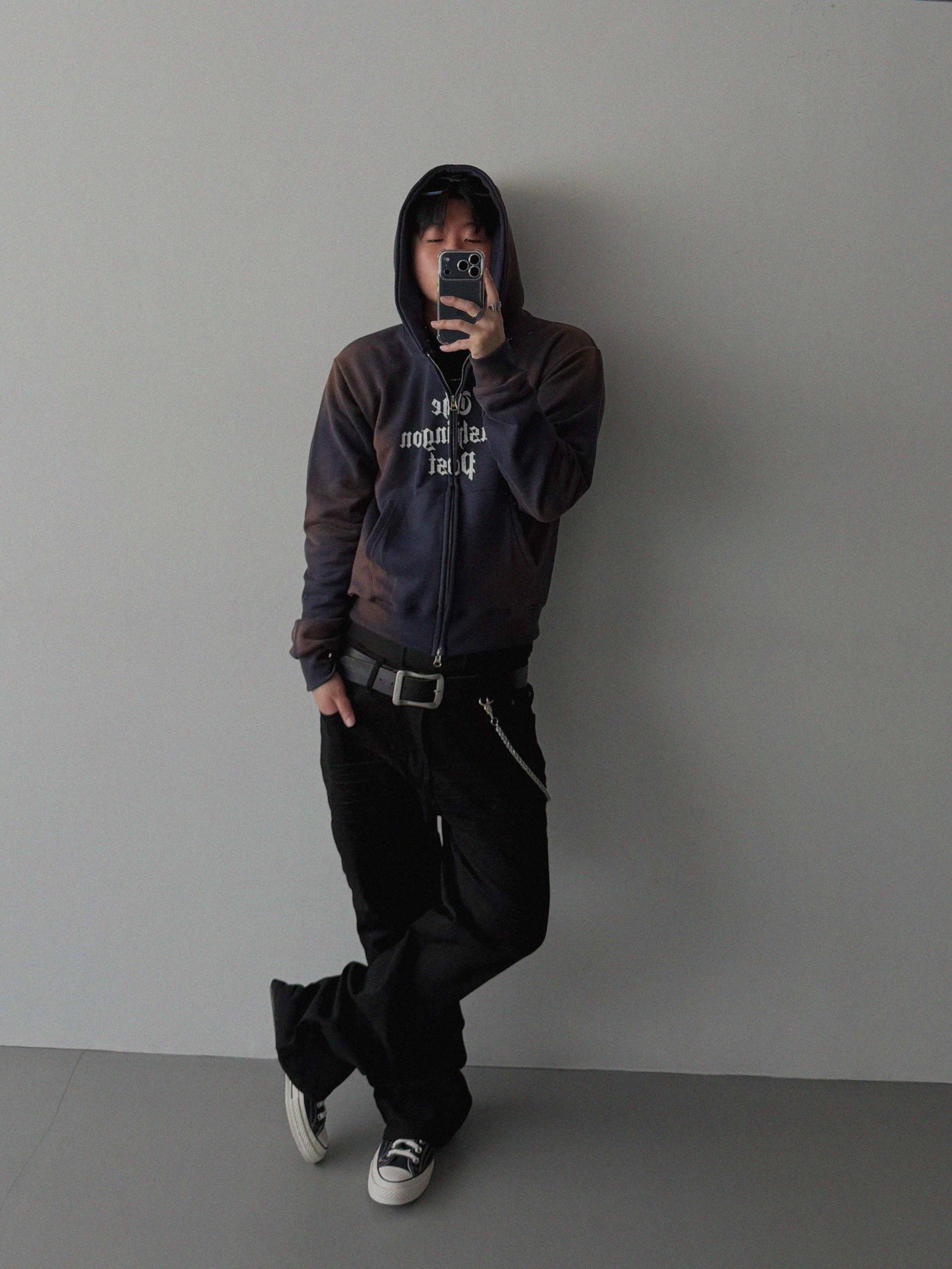 Washington crop hoodie zip-up