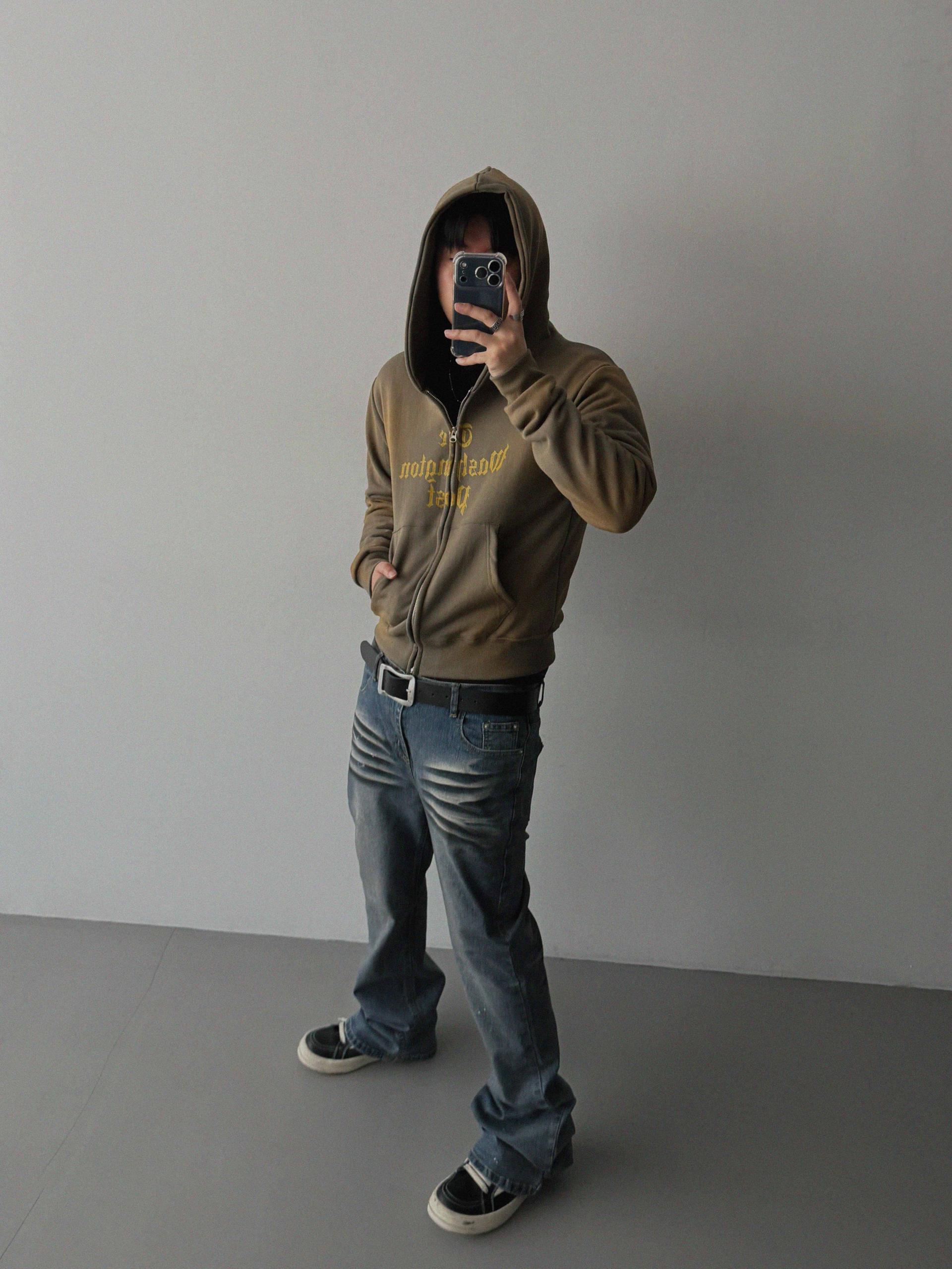Washington crop hoodie zip-up