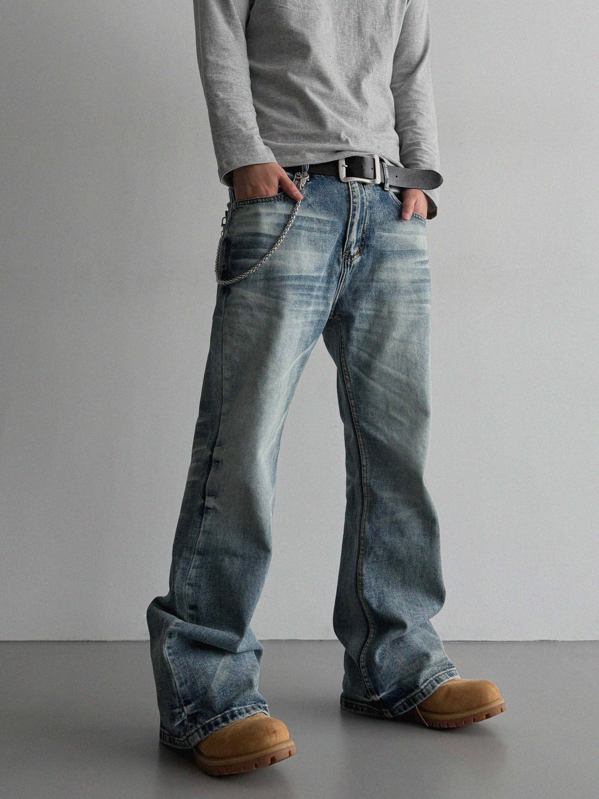 Mobe sand flare denim pants