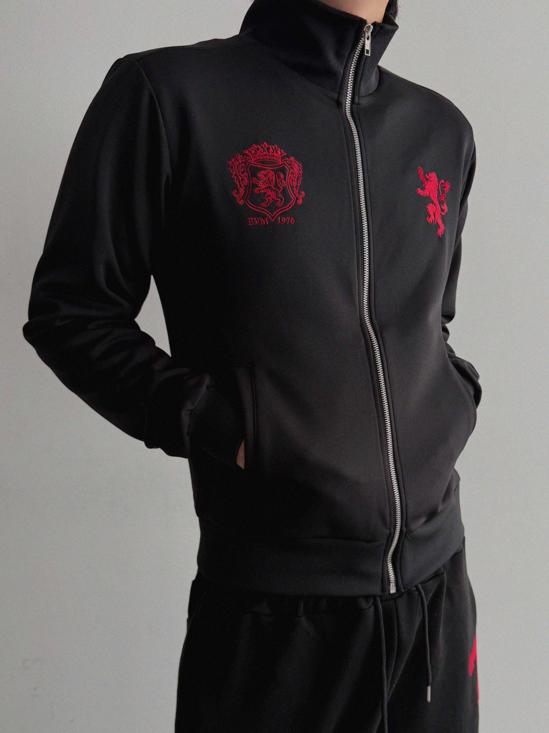 Cor embroidered jersey zip-up