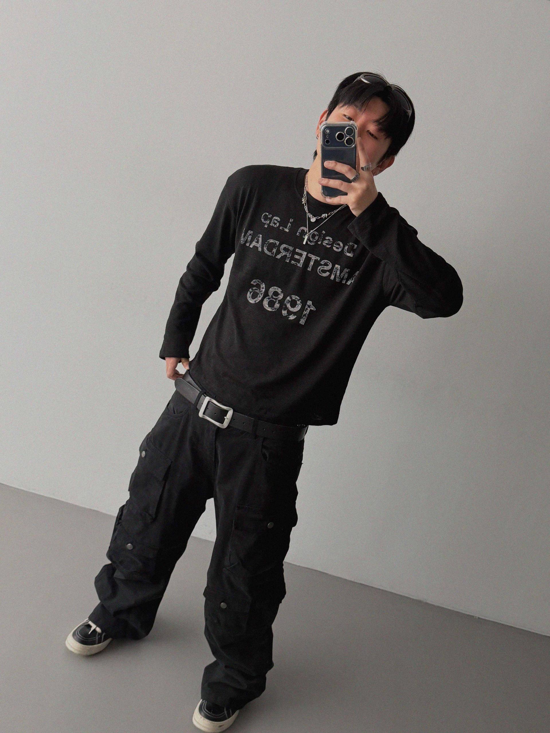 Block cargo wide pants