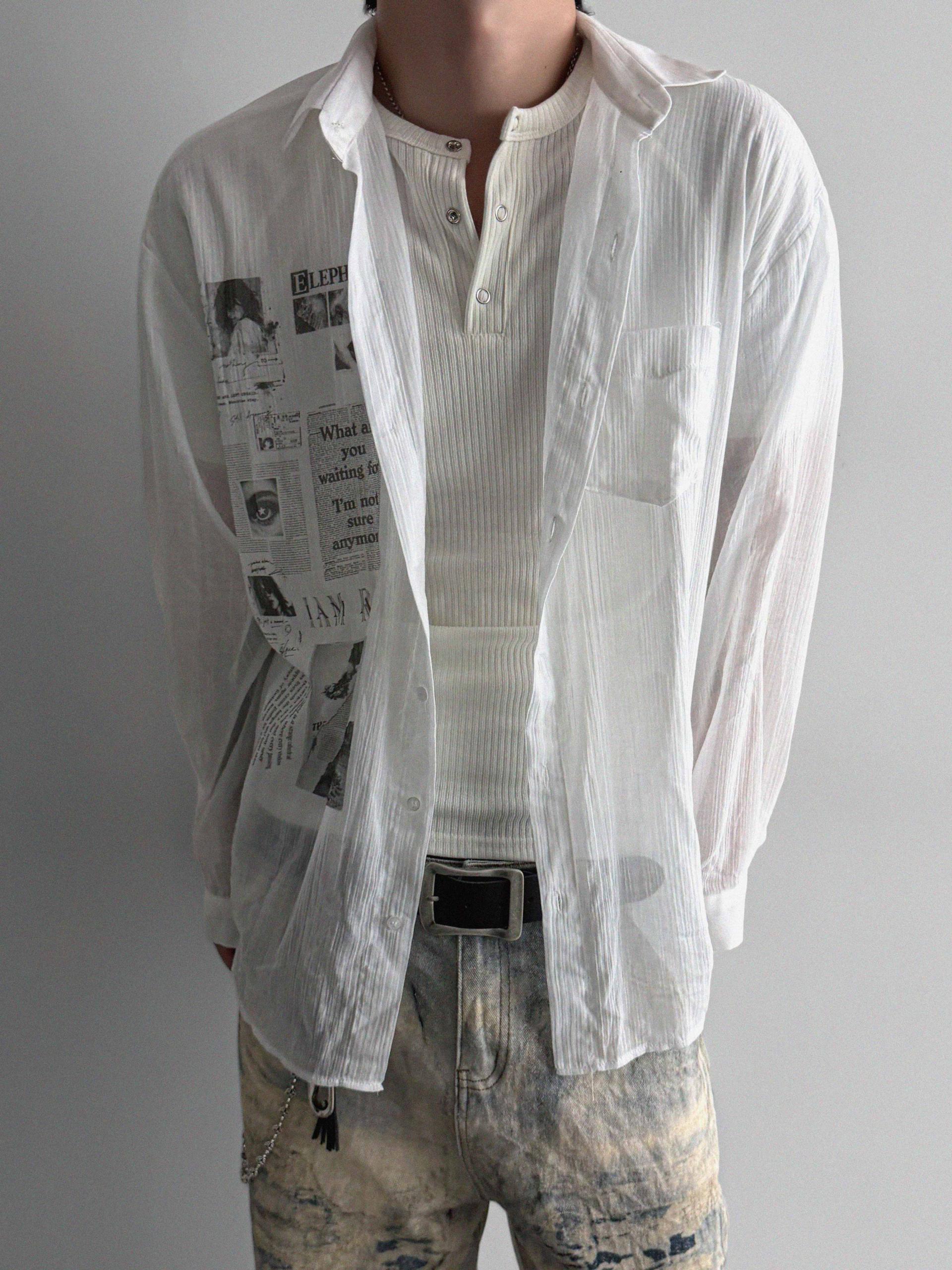 Fold ribbed henley neck muscle half t