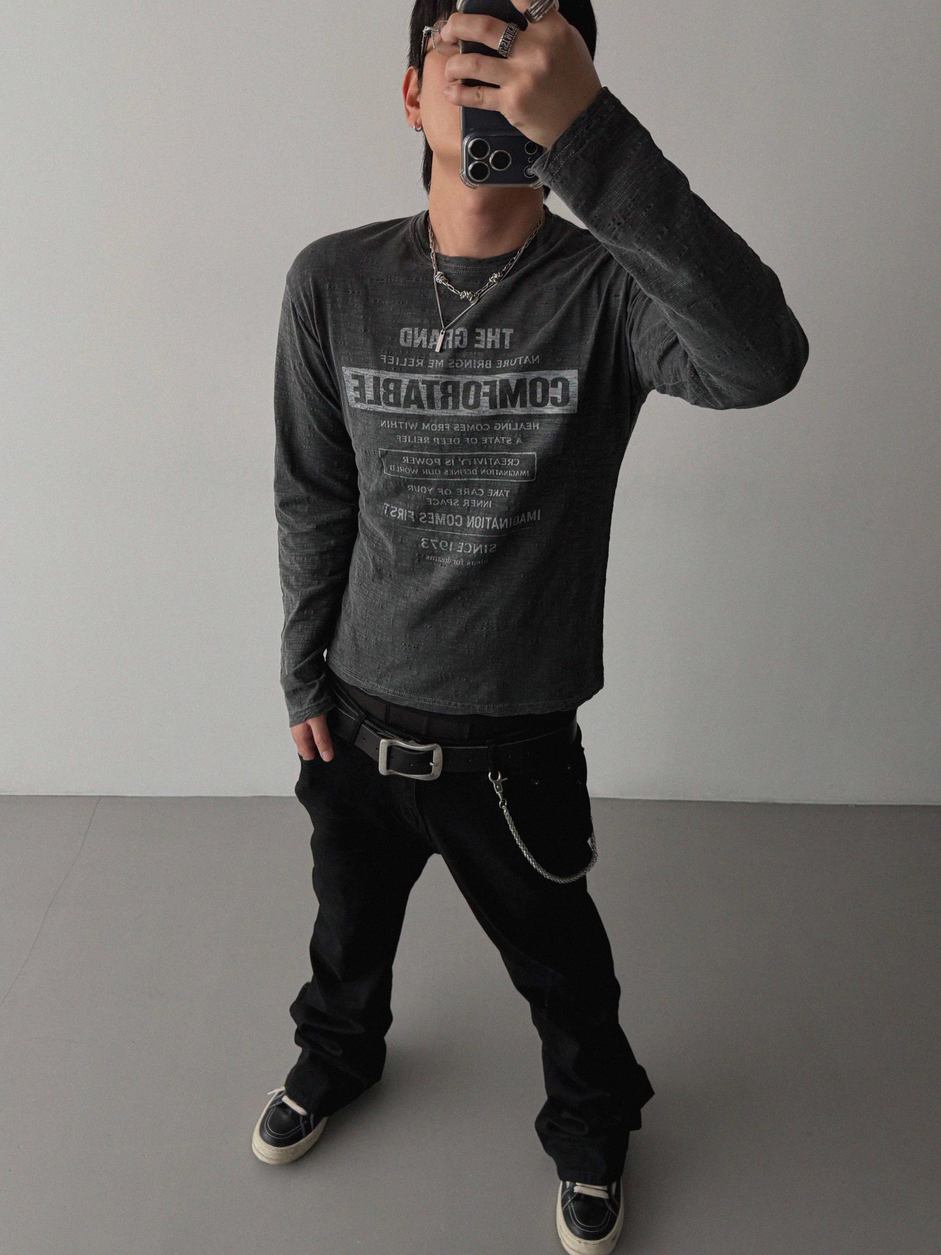 Comfort pigment slub slim t