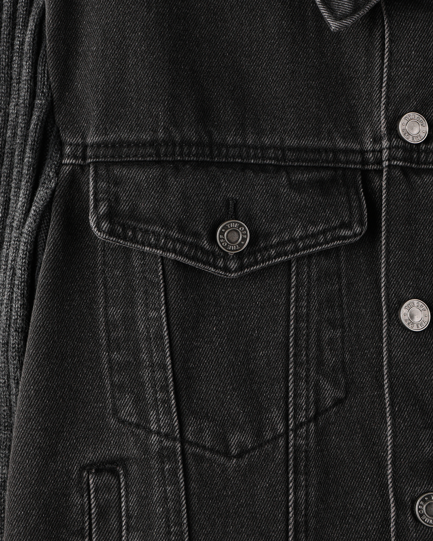 Shadow knit denim crop jacket