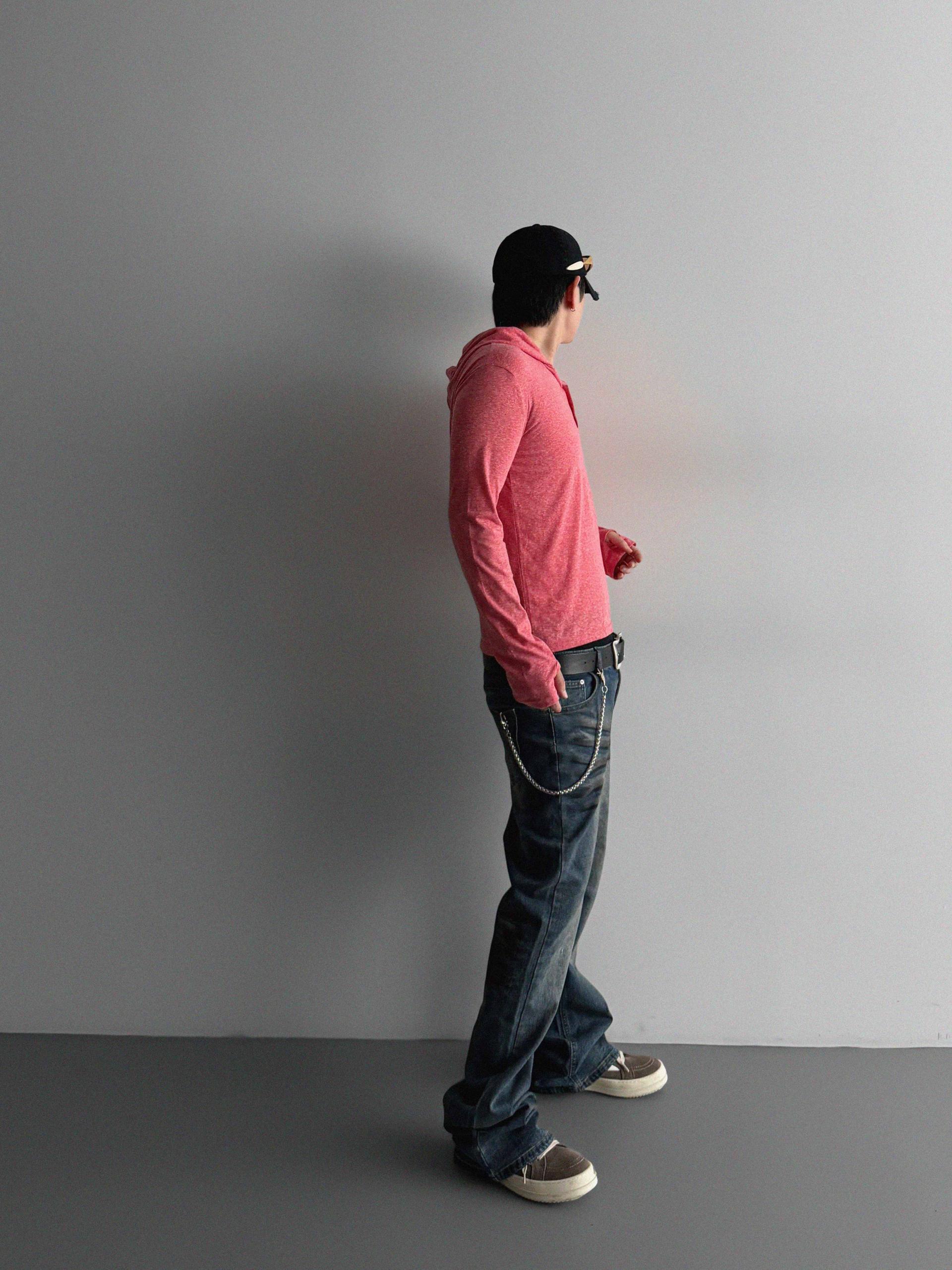 Dirty washed sagging flare jeans