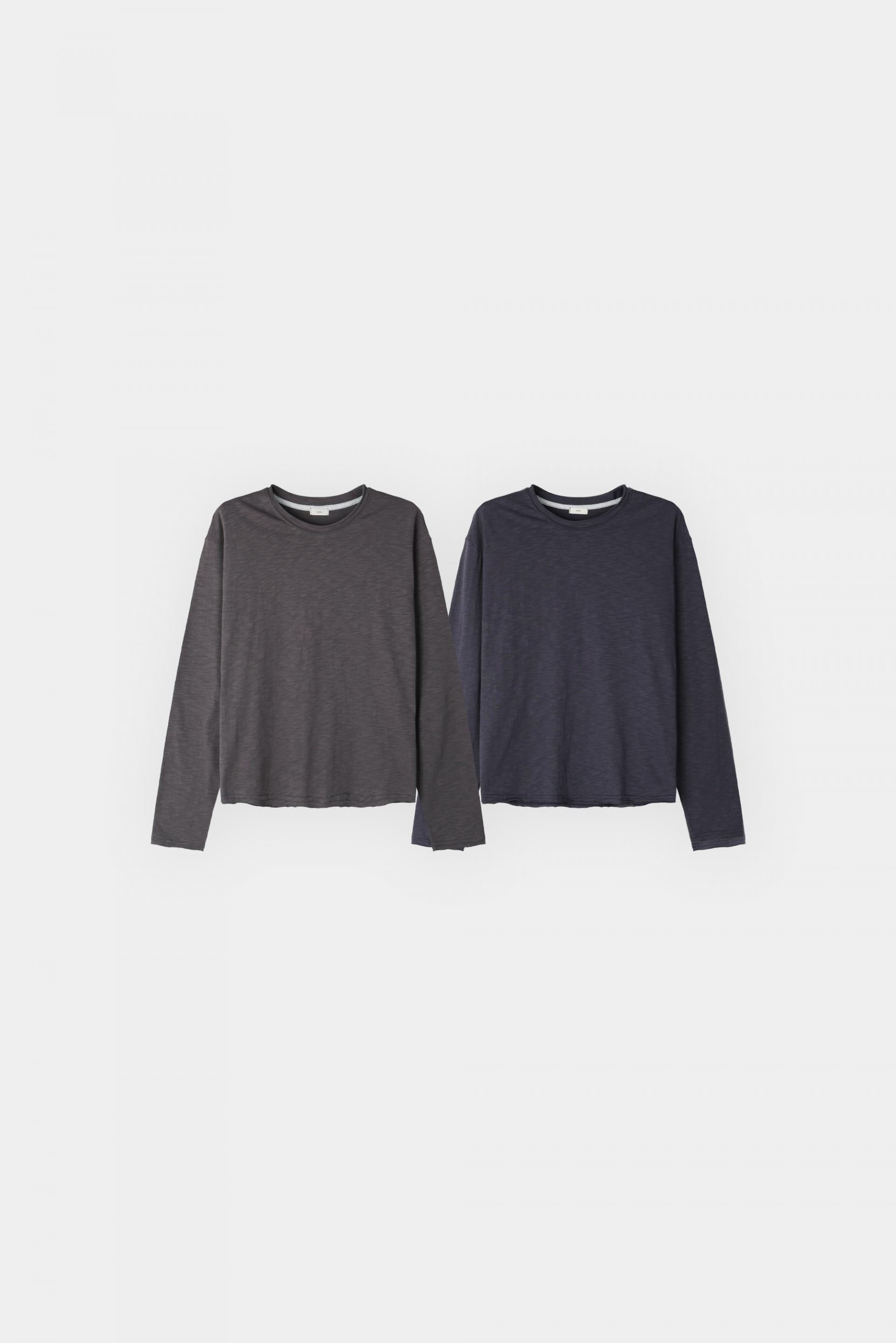 Slub cuting crop long sleeve t