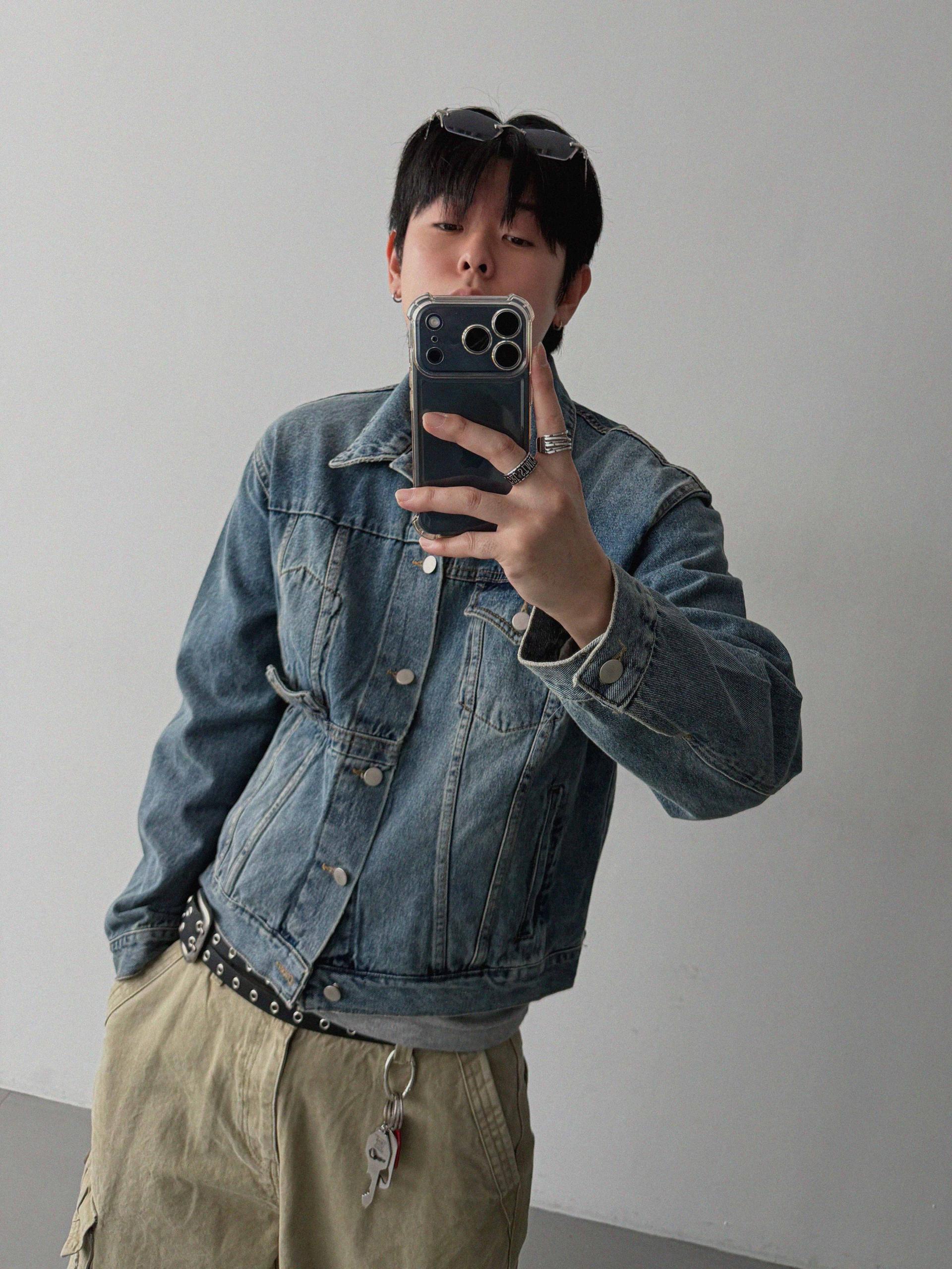 Mabel reverse crop denim jacket