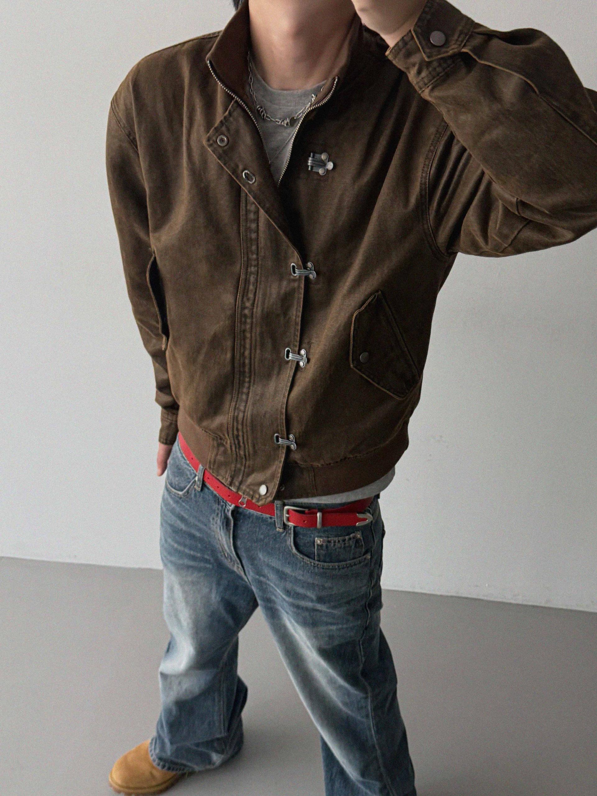 Deep brush flare denim pants