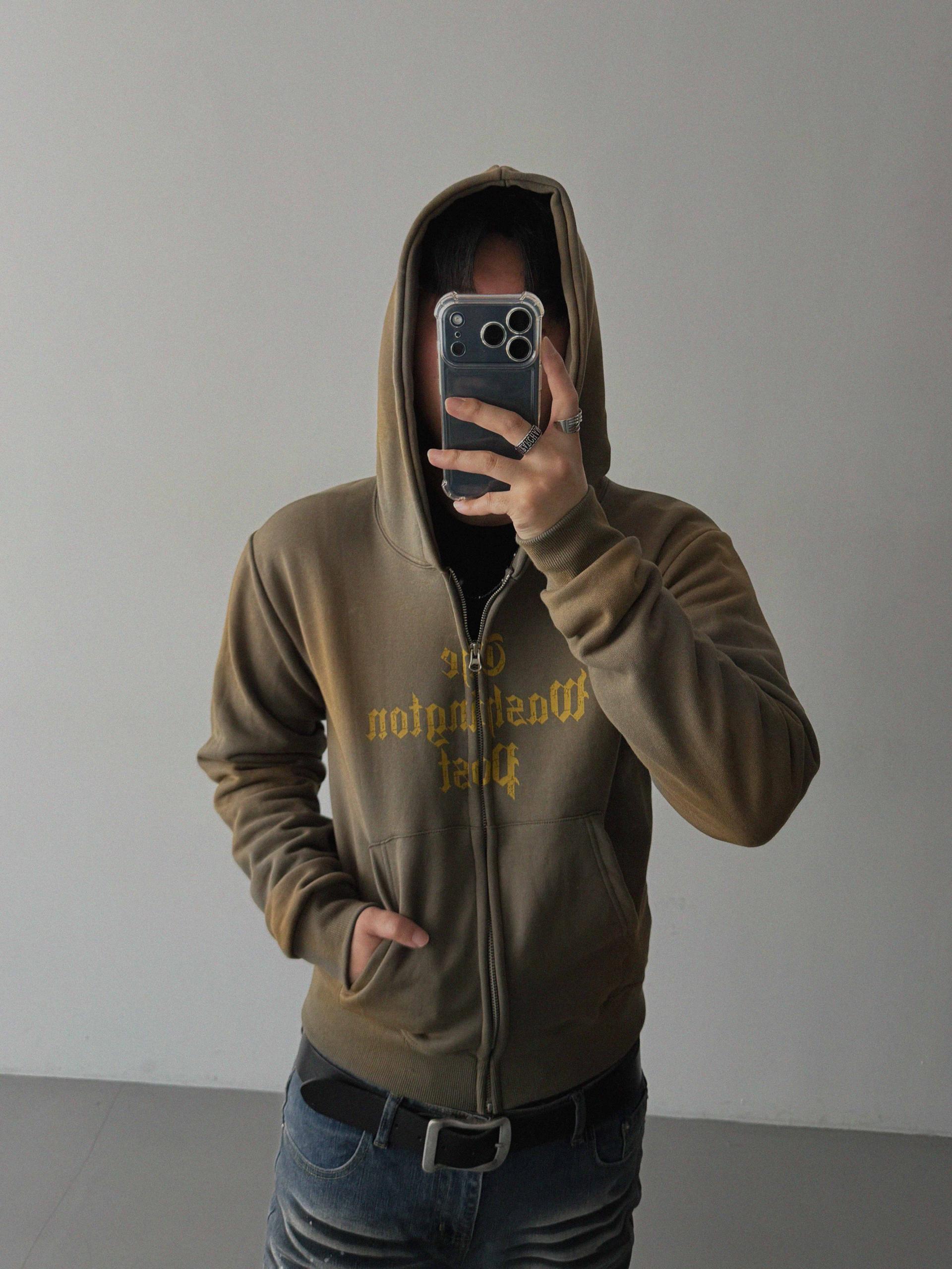 Washington crop hoodie zip-up