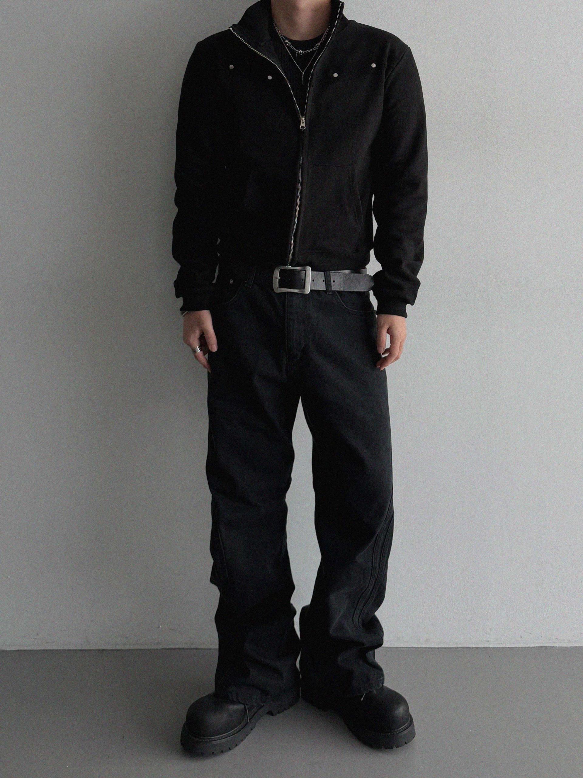 FW Double pocket curved flare pants