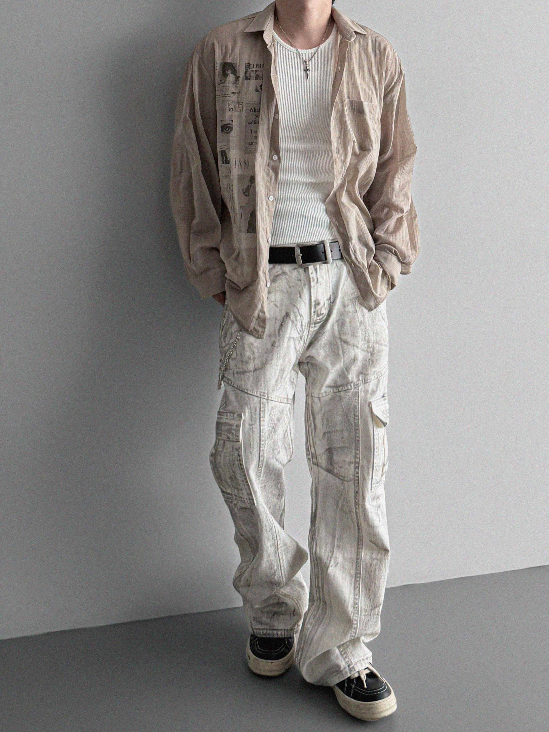 Art digital see-through shirt