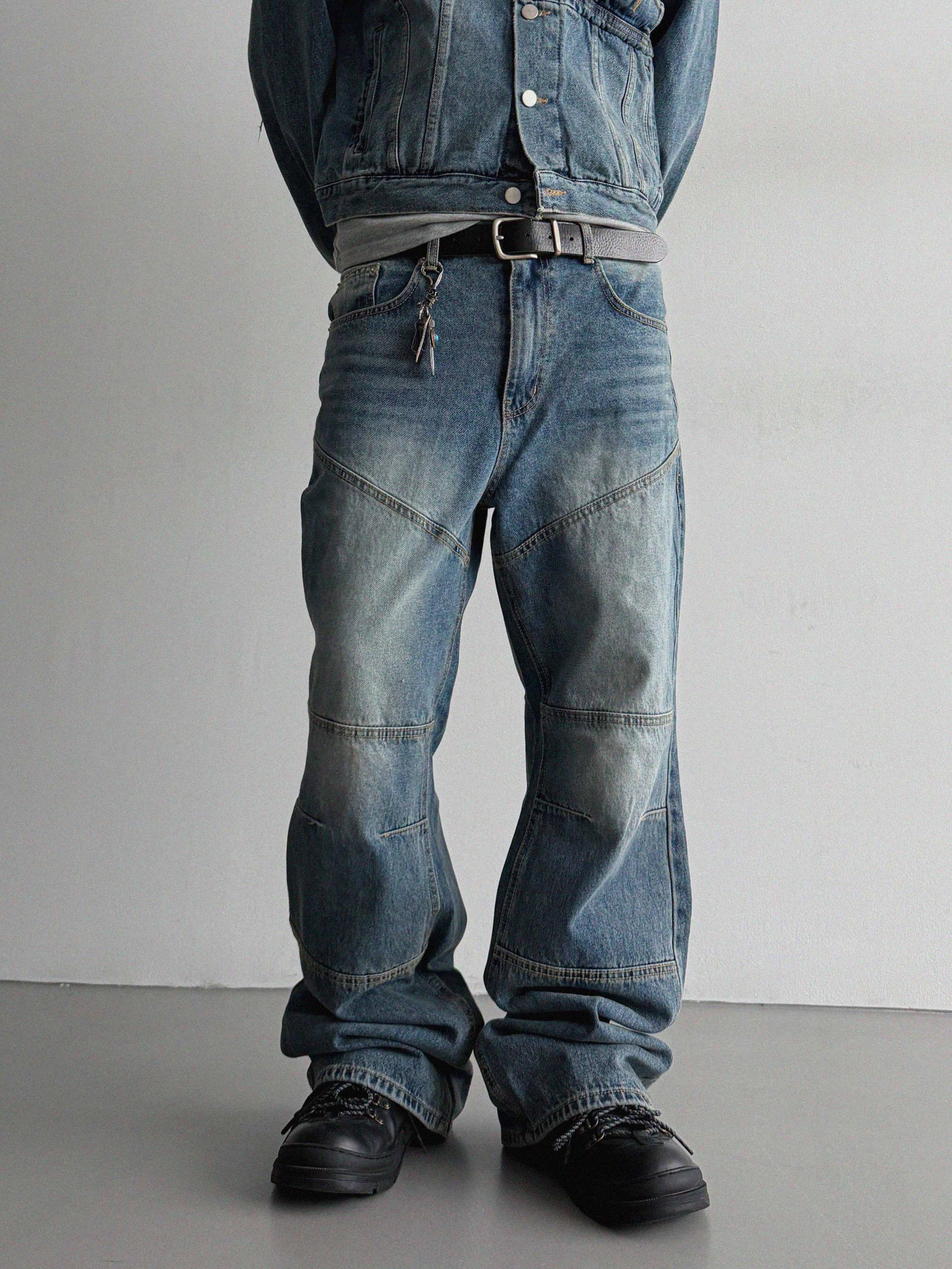 Mabel panel biker flare denim pants