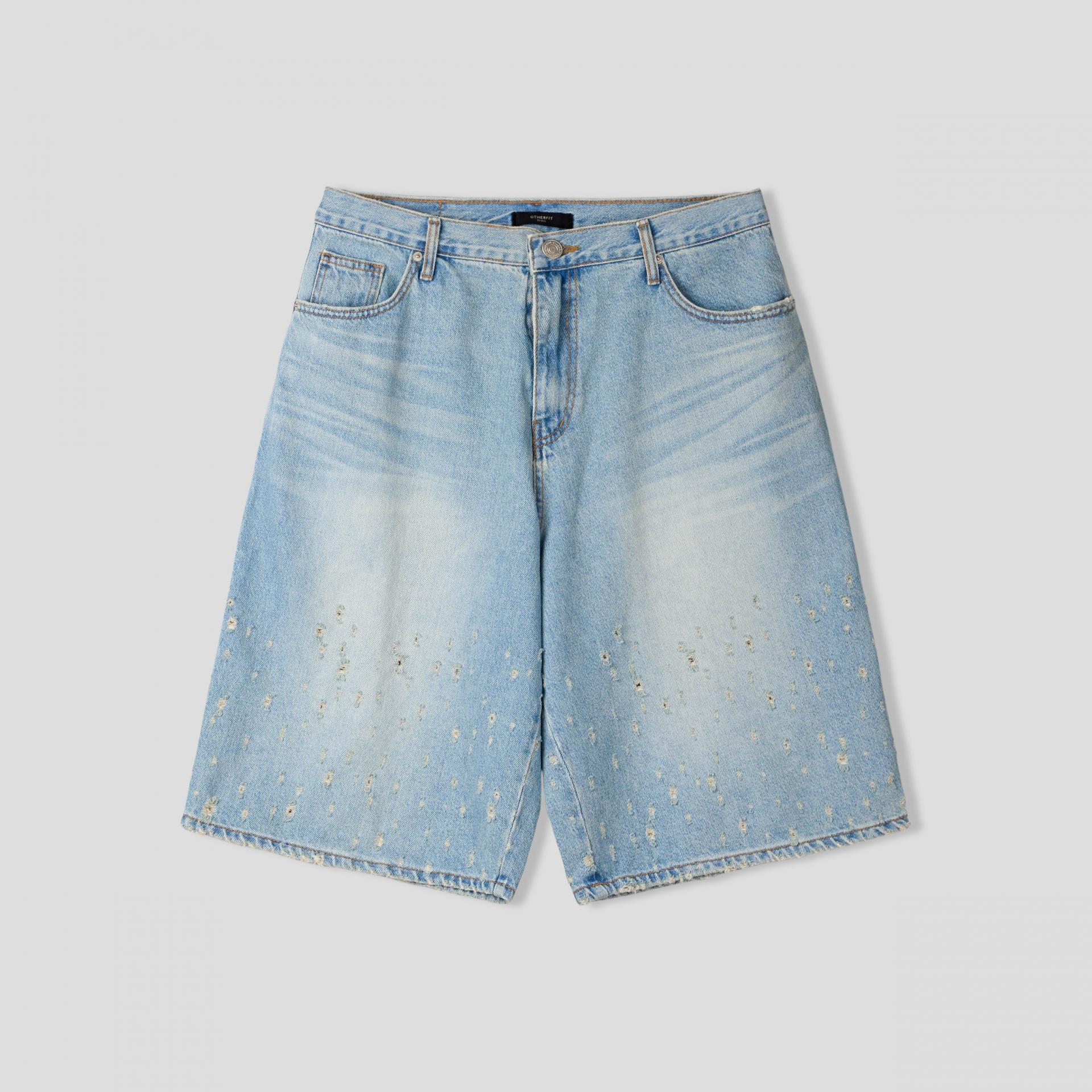 Bullet denim bermuda pants
