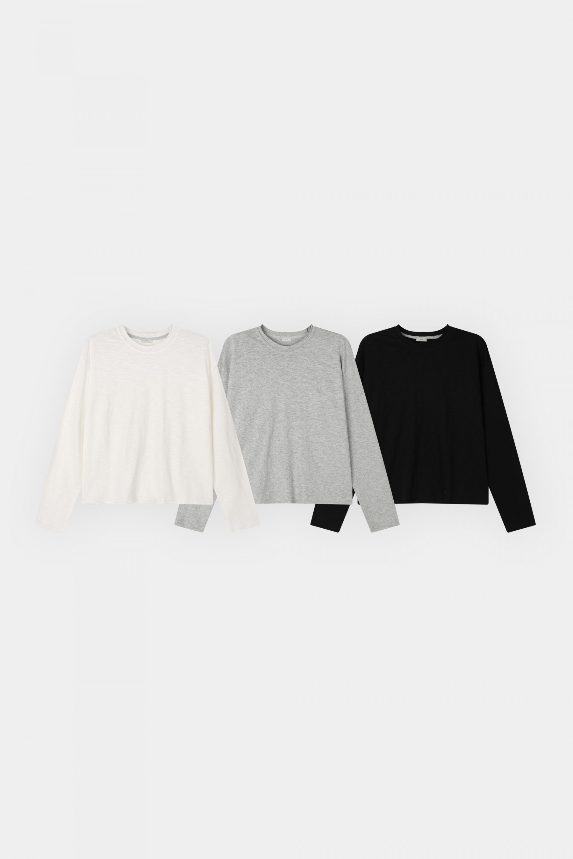Slub cuting crop long sleeve t