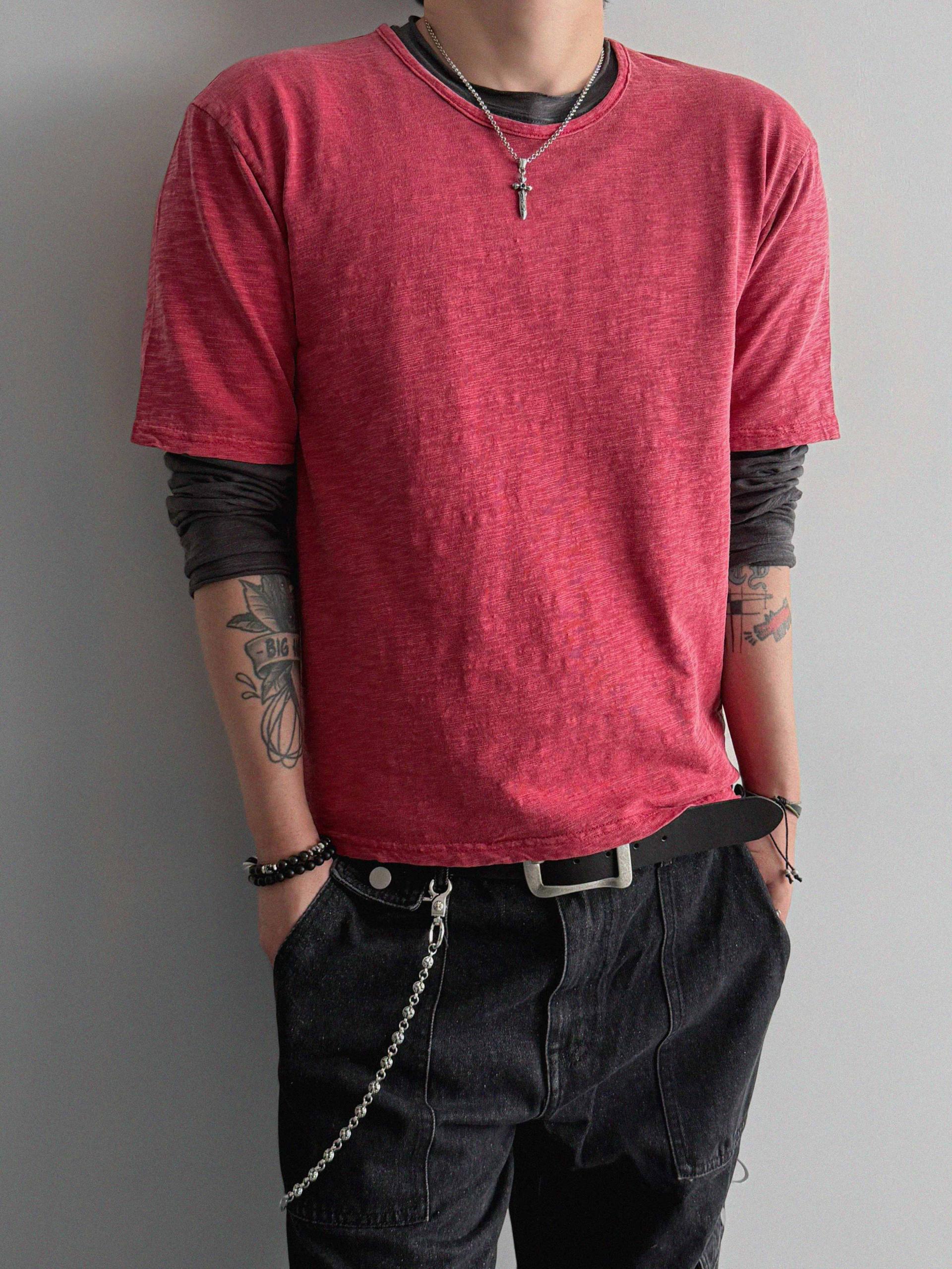 Slub pigment crop half t