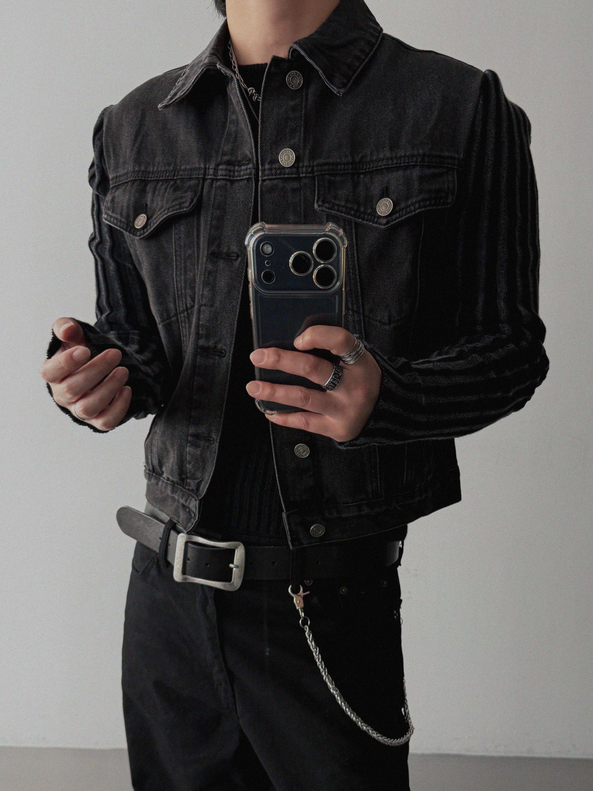 Irregular ribbed raglan muscle knit