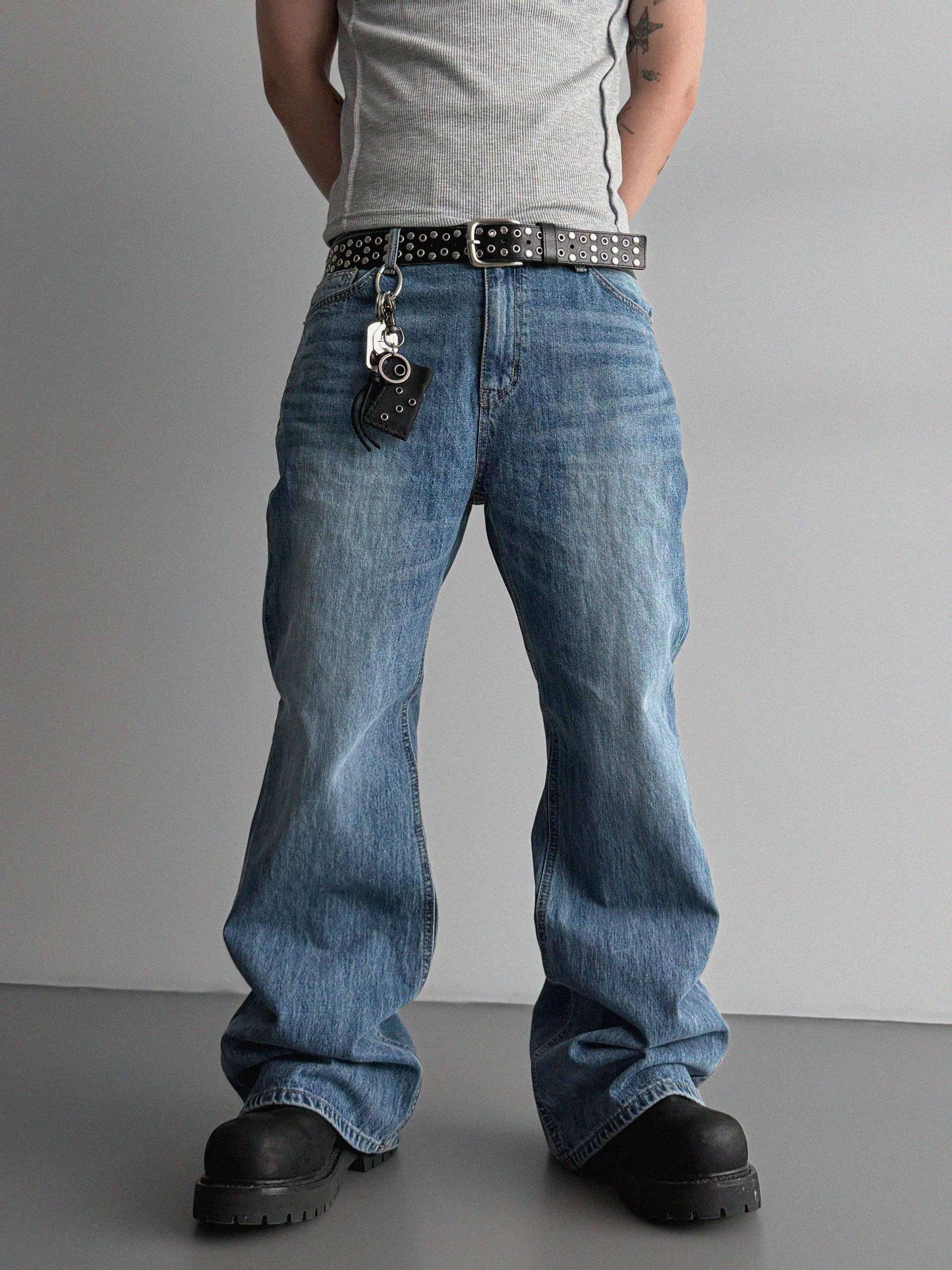 Graysh blue flared jeans
