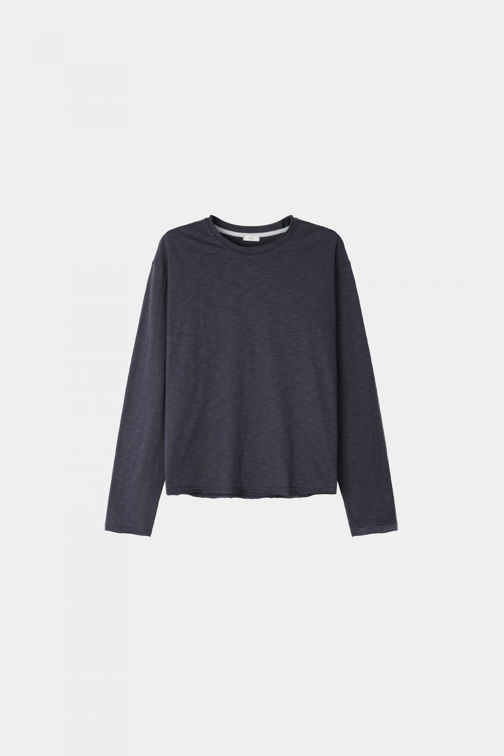 Slub cuting crop long sleeve t