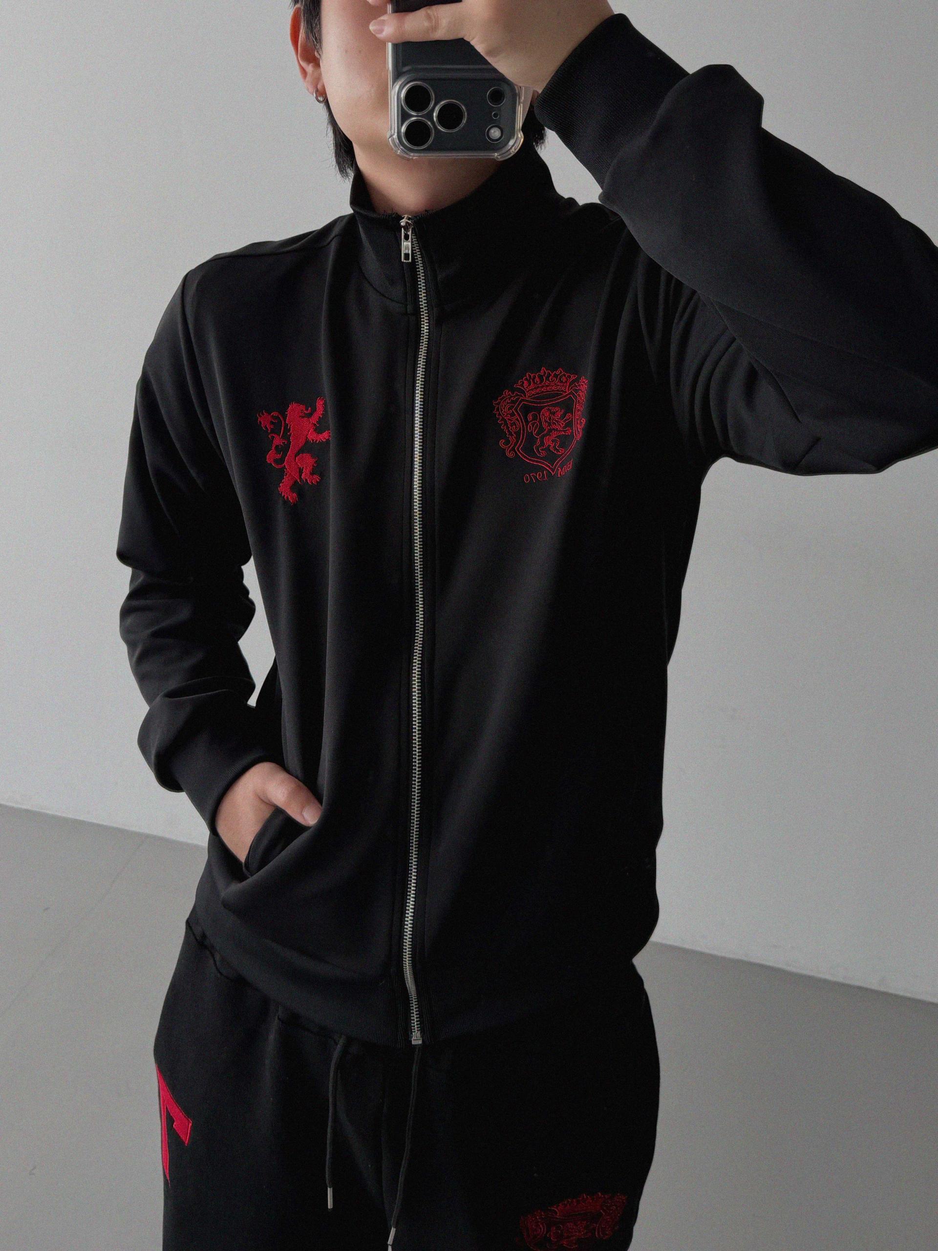 Cor embroidered jersey zip-up