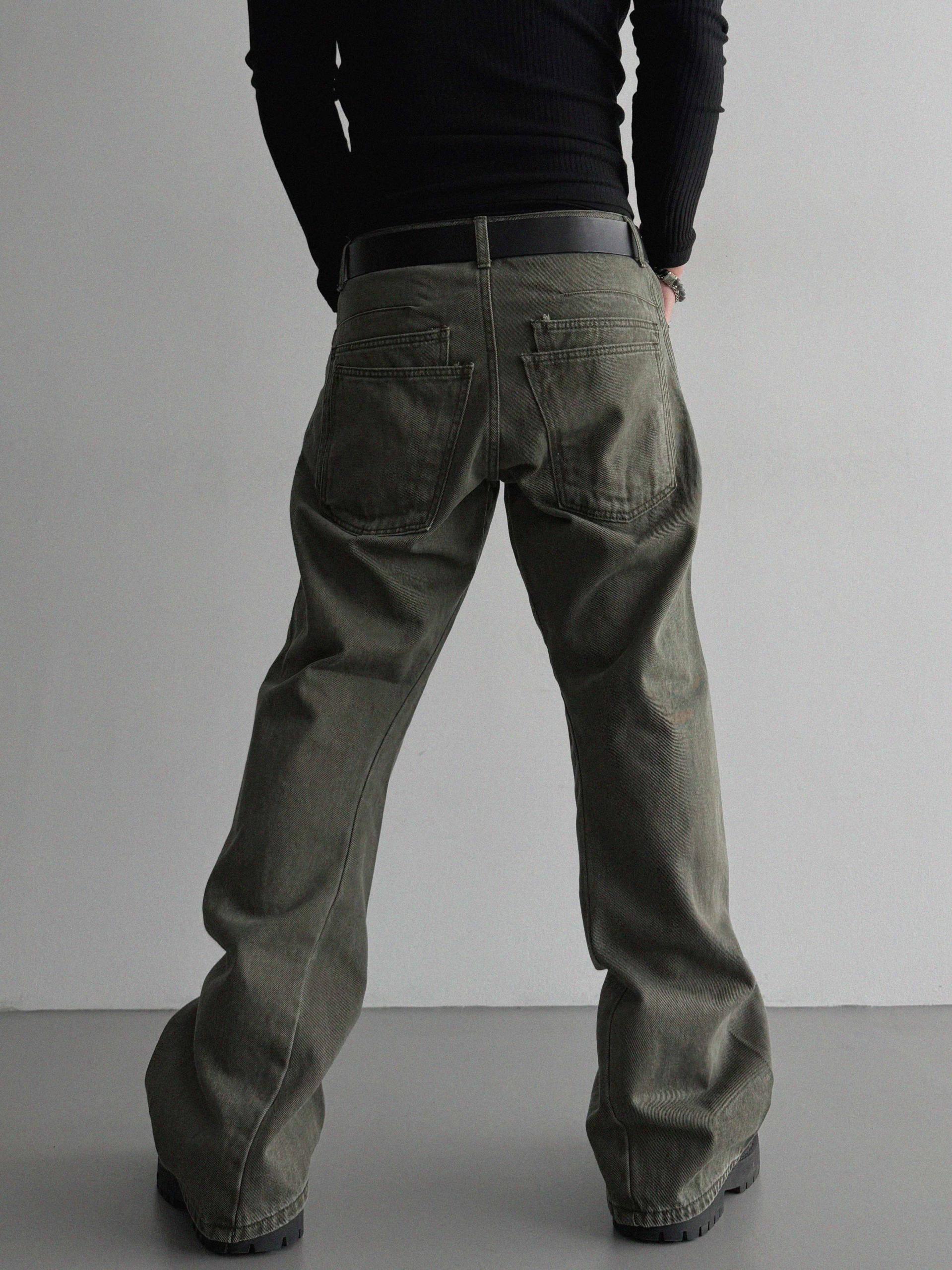 FW Double pocket curved flare pants